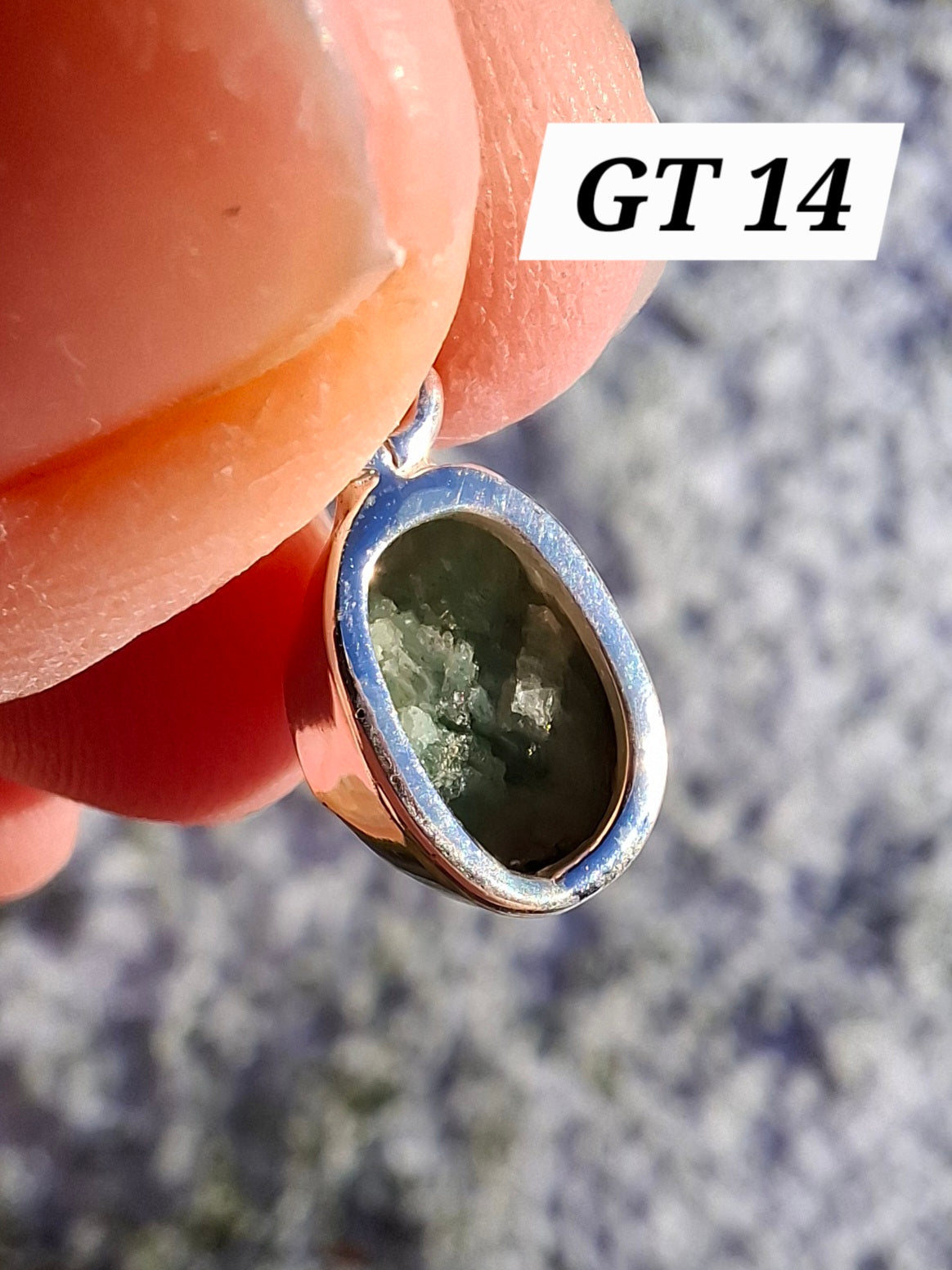 Green Tourmaline Pendant, 925 Silver, Crystal (Ref: GT14)
