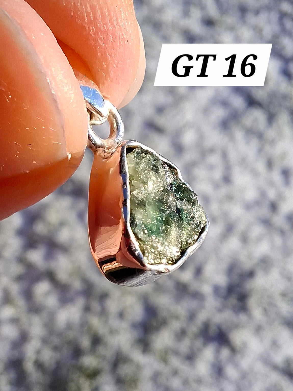 Green Tourmaline Pendant, 925 Silver, Crystal (Ref: GT16)