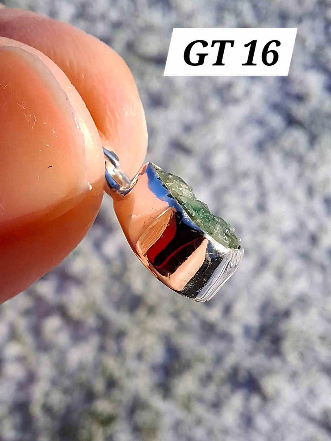 Green Tourmaline Pendant, 925 Silver, Crystal (Ref: GT16)