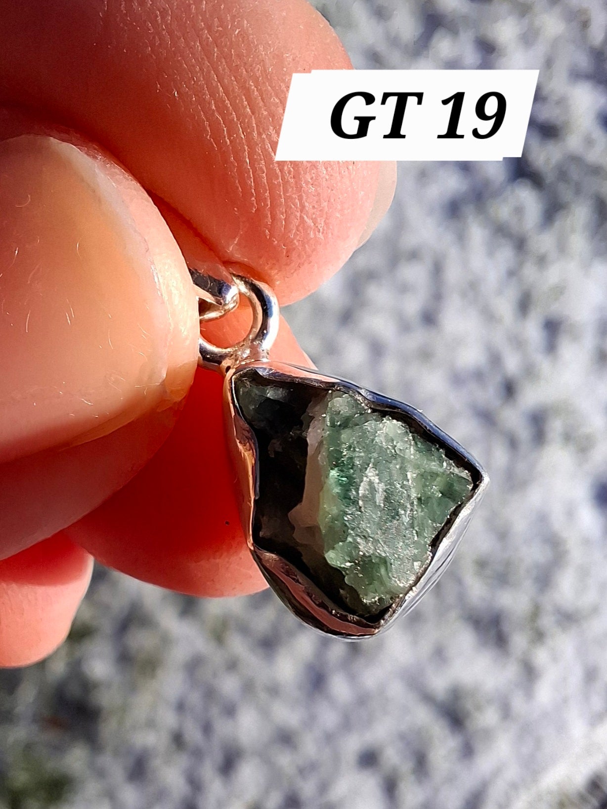 Green Tourmaline Pendant, 925 Silver, Crystal (Ref: GT19)