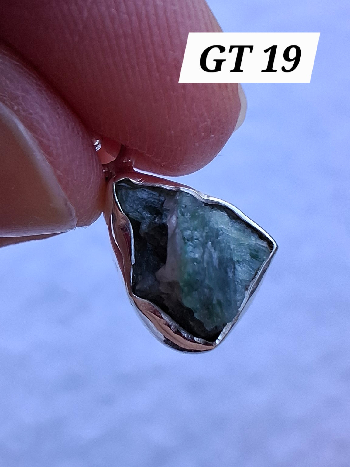 Green Tourmaline Pendant, 925 Silver, Crystal (Ref: GT19)