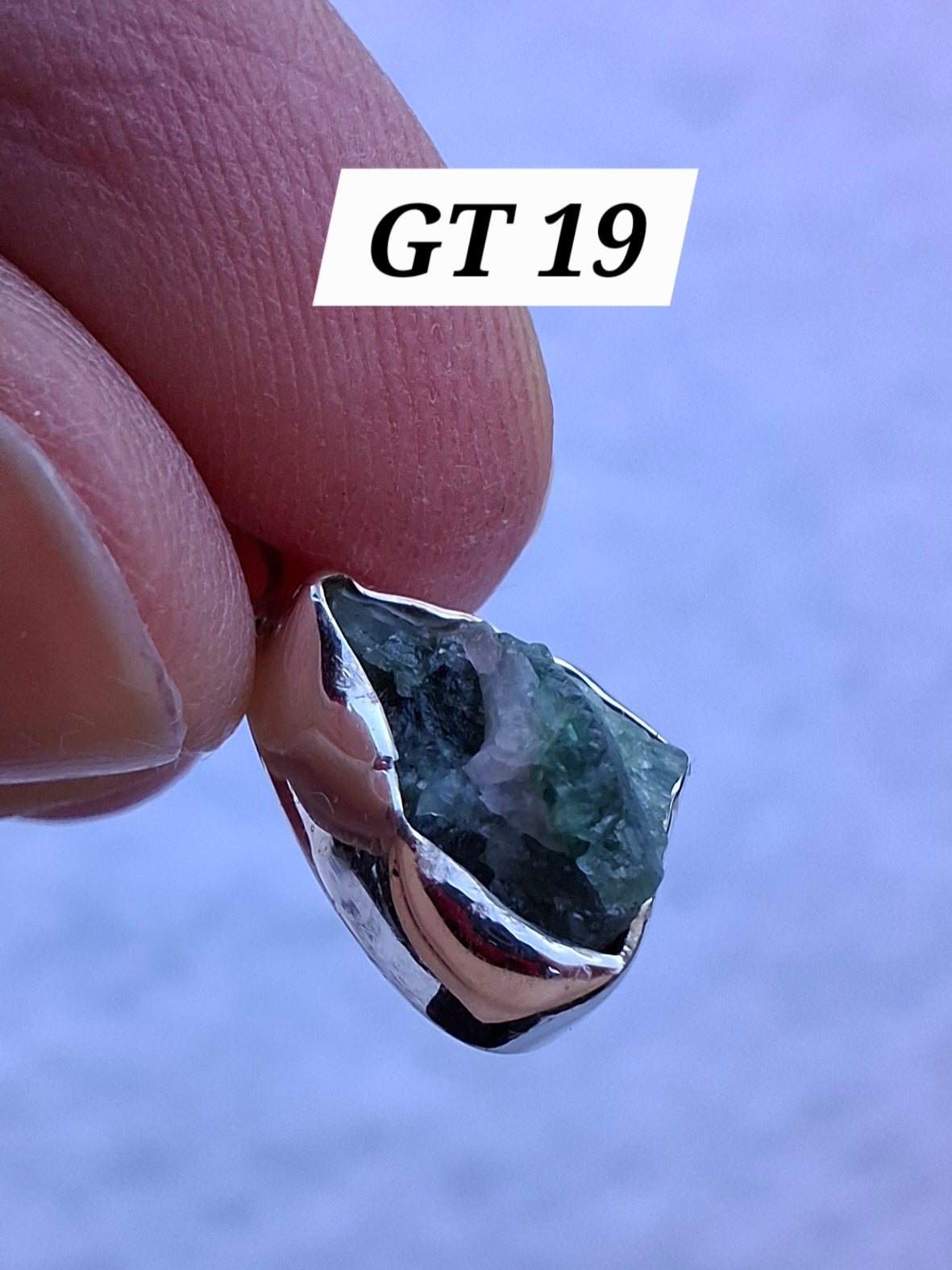 Green Tourmaline Pendant, 925 Silver, Crystal (Ref: GT19)