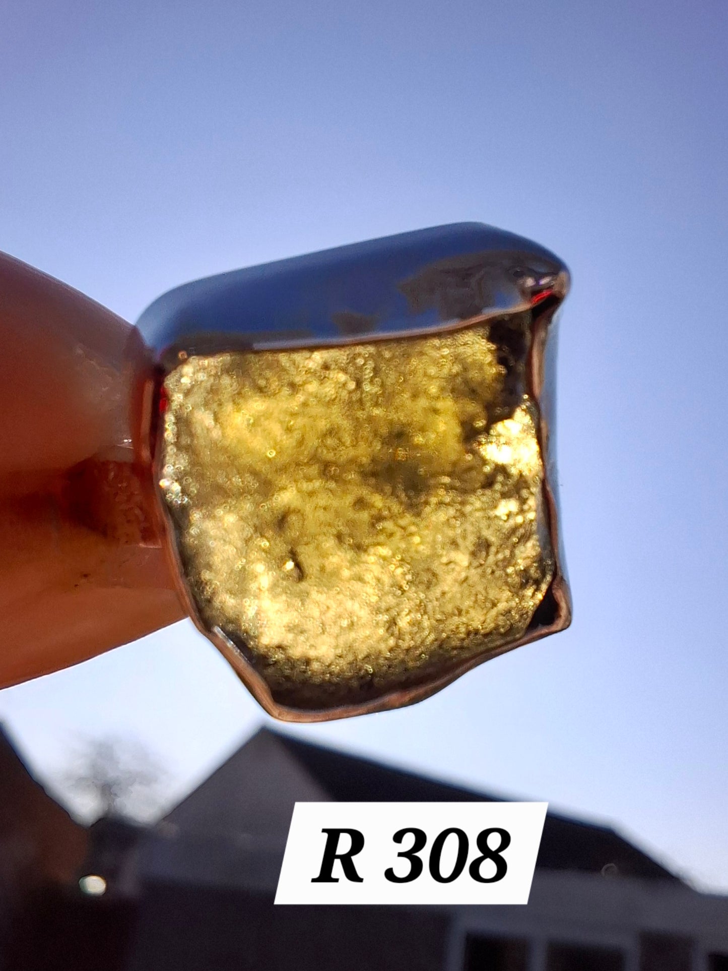 Moldavite Ring, size M/N, 925 Silver, Tektite (Ref: R308)