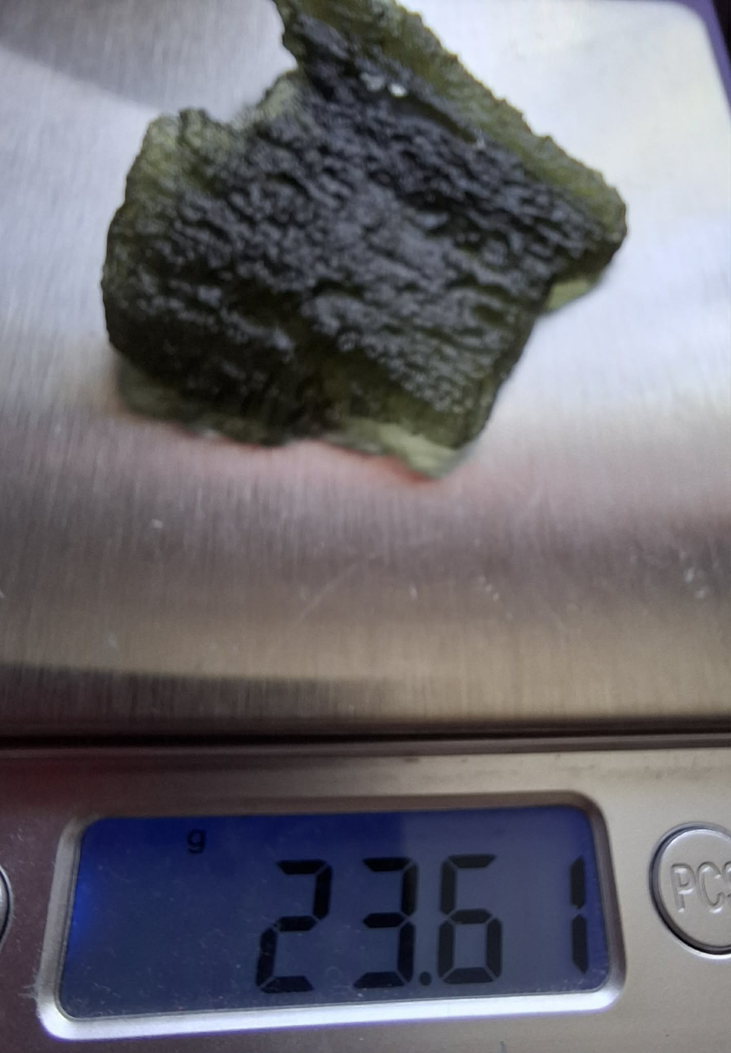 Moldavite Piece, ANGEL CHIME, CHLUM MAROUSKOVO POLE, 23.61g, Tektite (Ref: 1165)