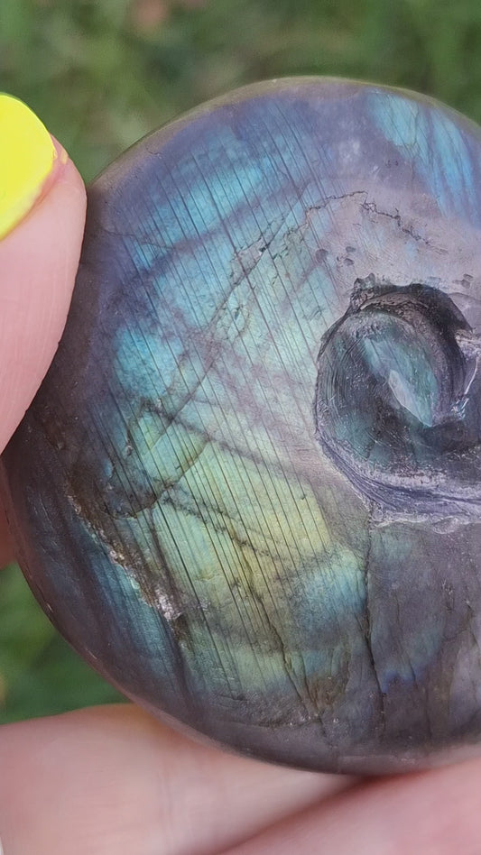 Labradorite Ammonite Carving, 111.66g, Crystal (Ref: laba3)