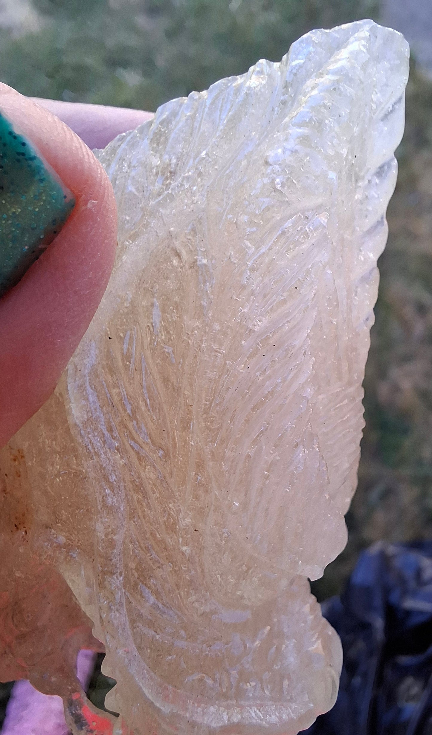 Libyan Desert Glass DRAGON HEAD Carving, 75.84g, Tektite (Ref: Dragon1)