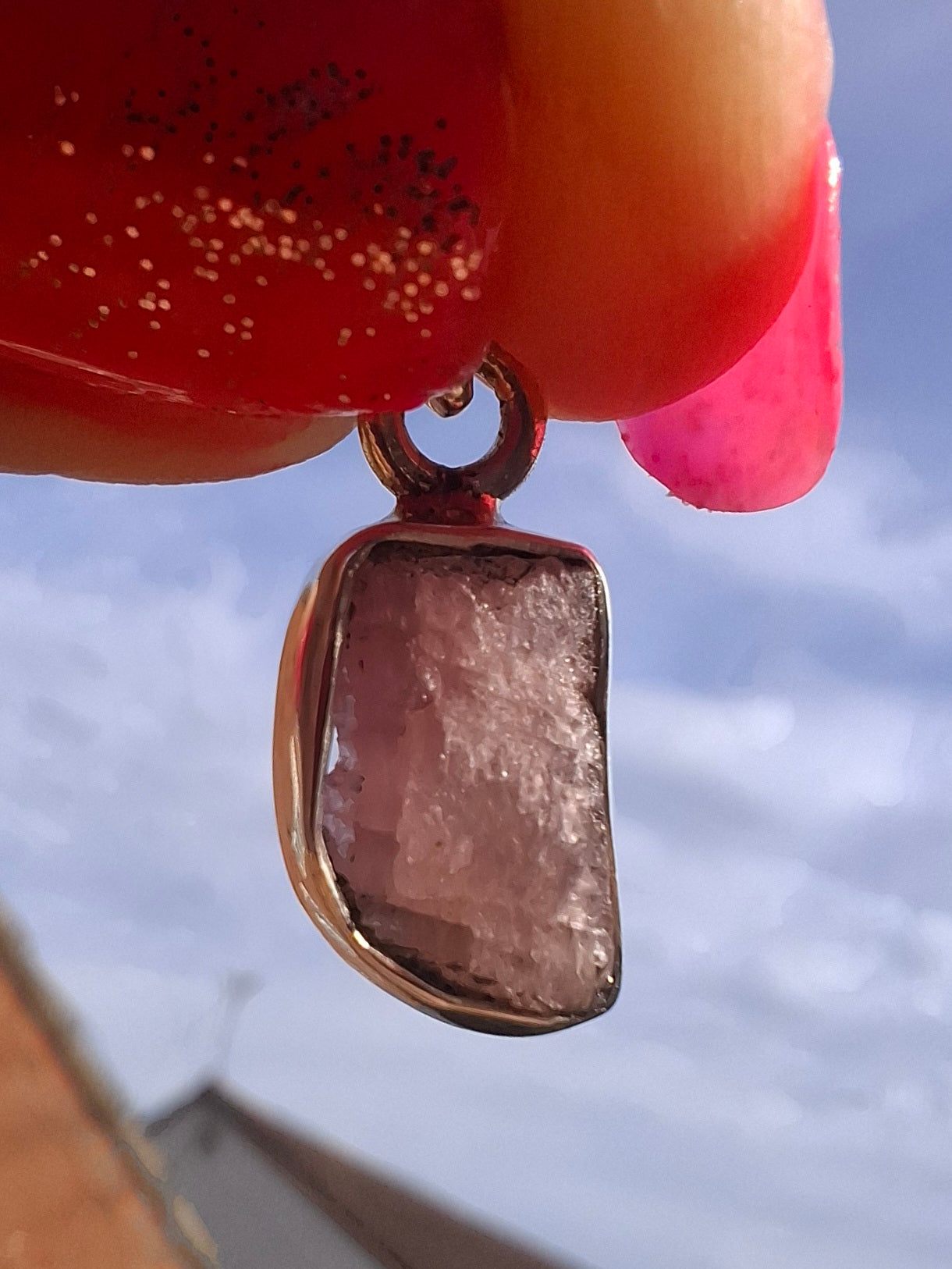 Pink Tourmaline Pendant, 925 Silver, Crystal (Ref: PT41)