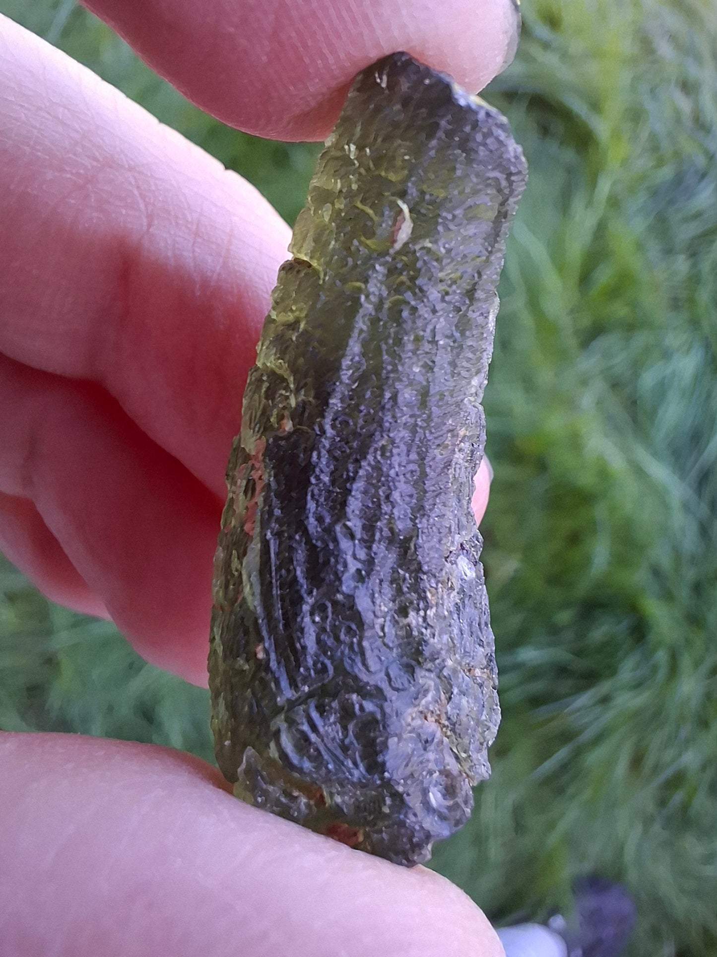 Moldavite Piece, NESMEN, 8.04g, Tektite (Ref: 1377)