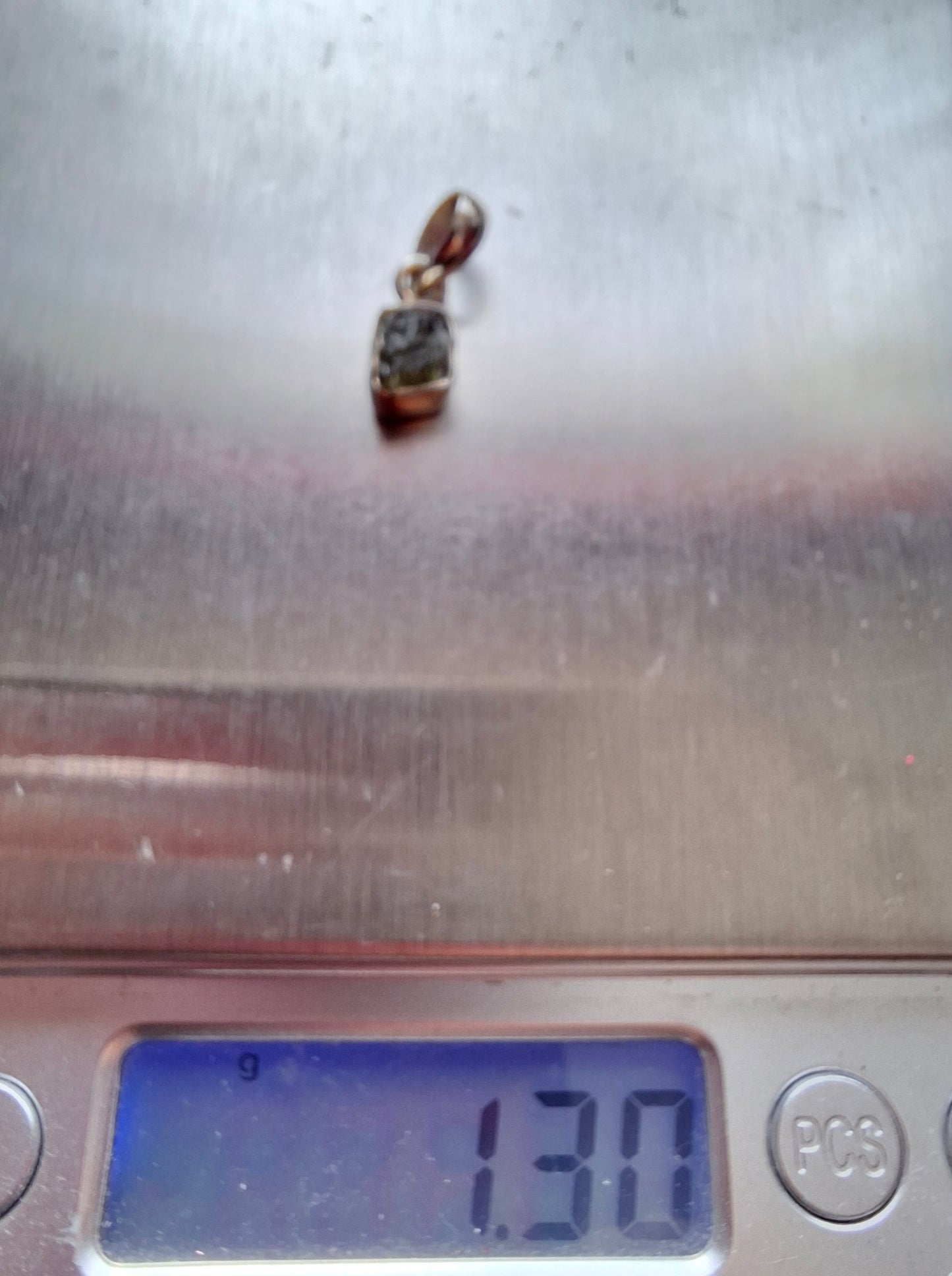 Moldavite Pendant, 925 Silver, Tektite (Ref: P61)