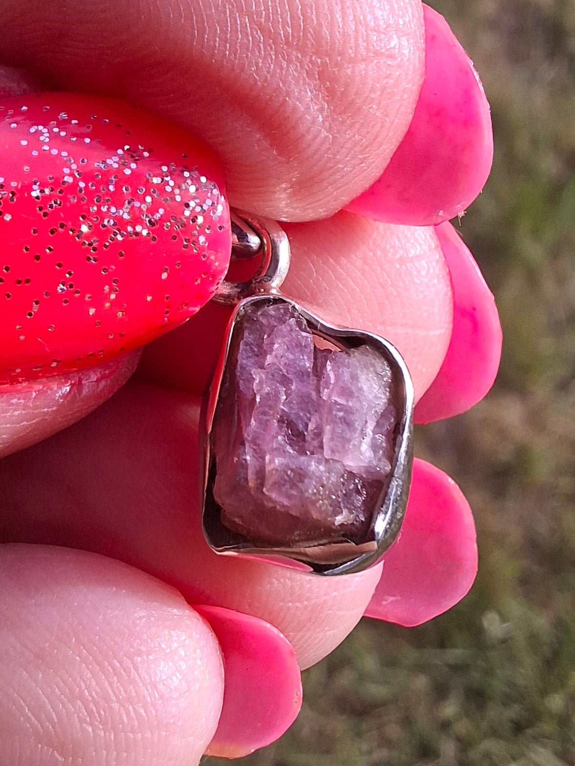 Pink Tourmaline Pendant, 925 Silver, Crystal (Ref: PT73)