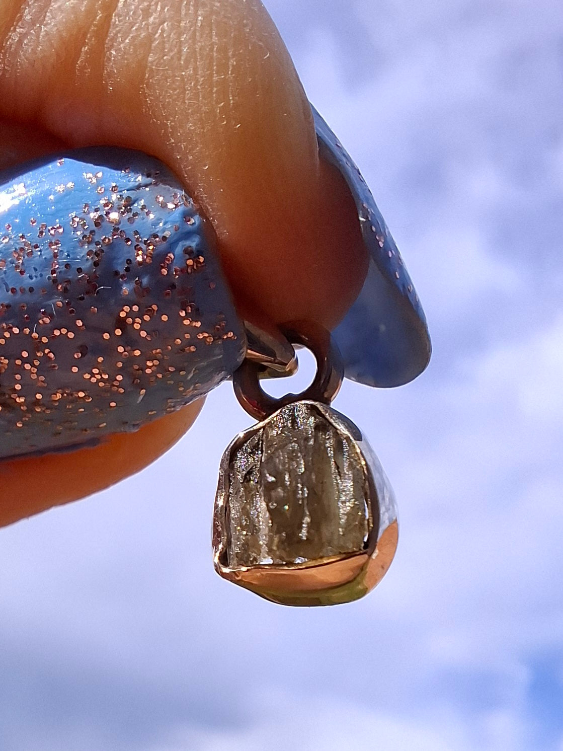 Moldavite Pendant, 925 Silver, Tektite (Ref: P50)