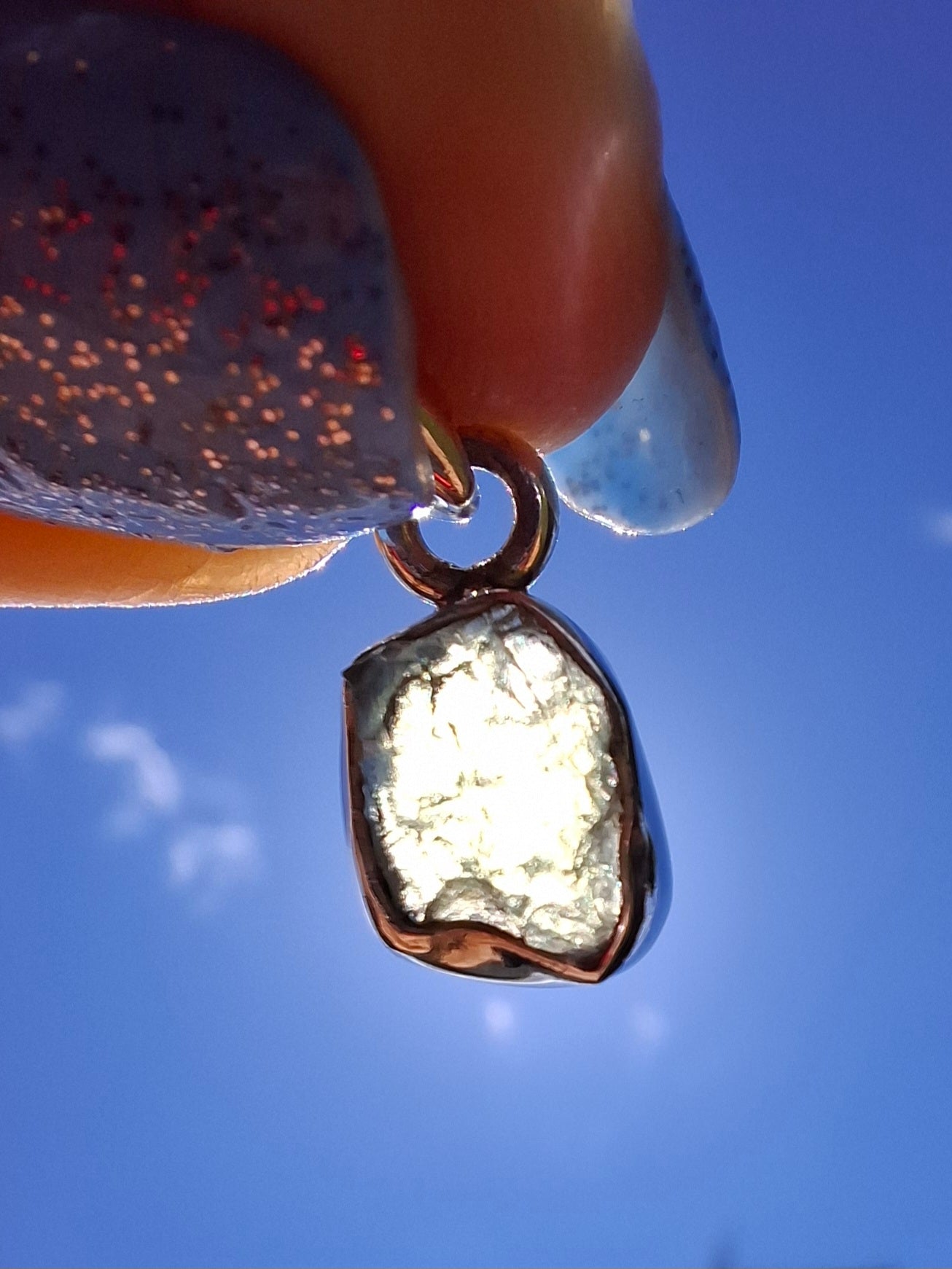 Moldavite Pendant, 925 Silver, Tektite (Ref: P86)