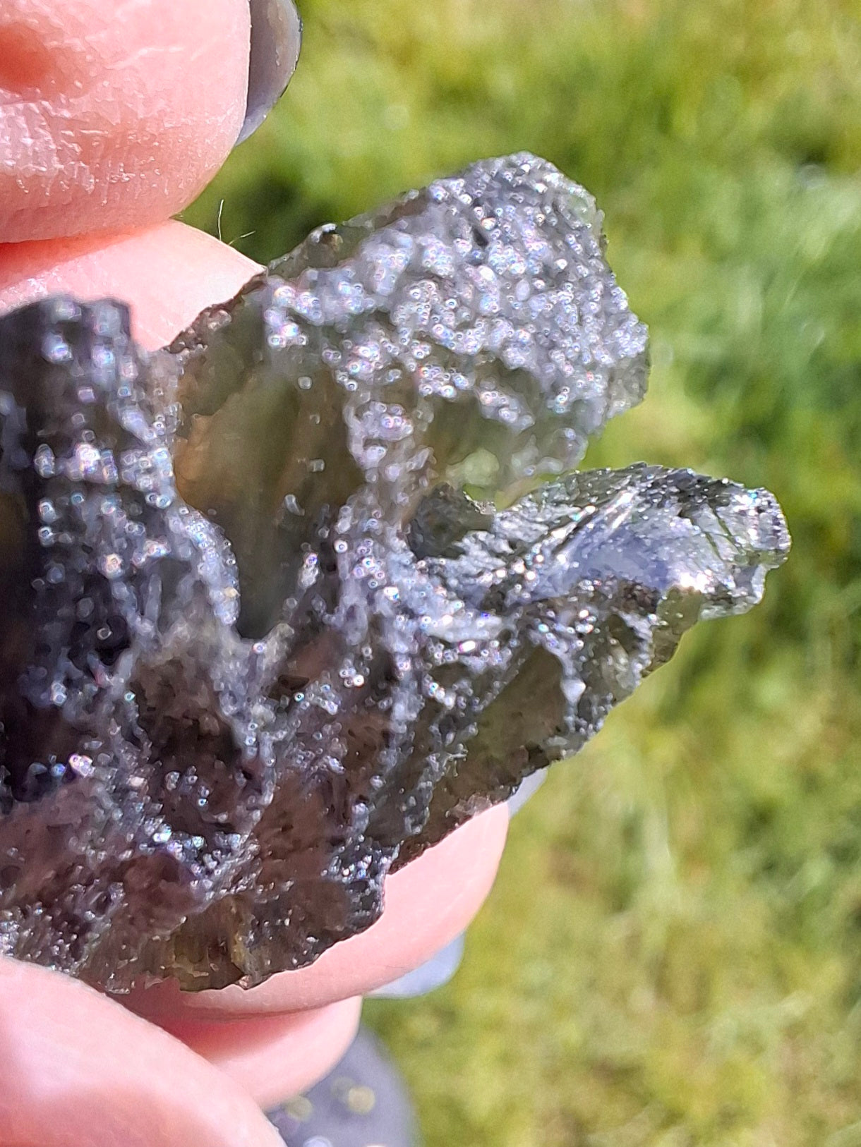 Moldavite Piece, NESMEN, 6.92g, Tektite (Ref: 1375)
