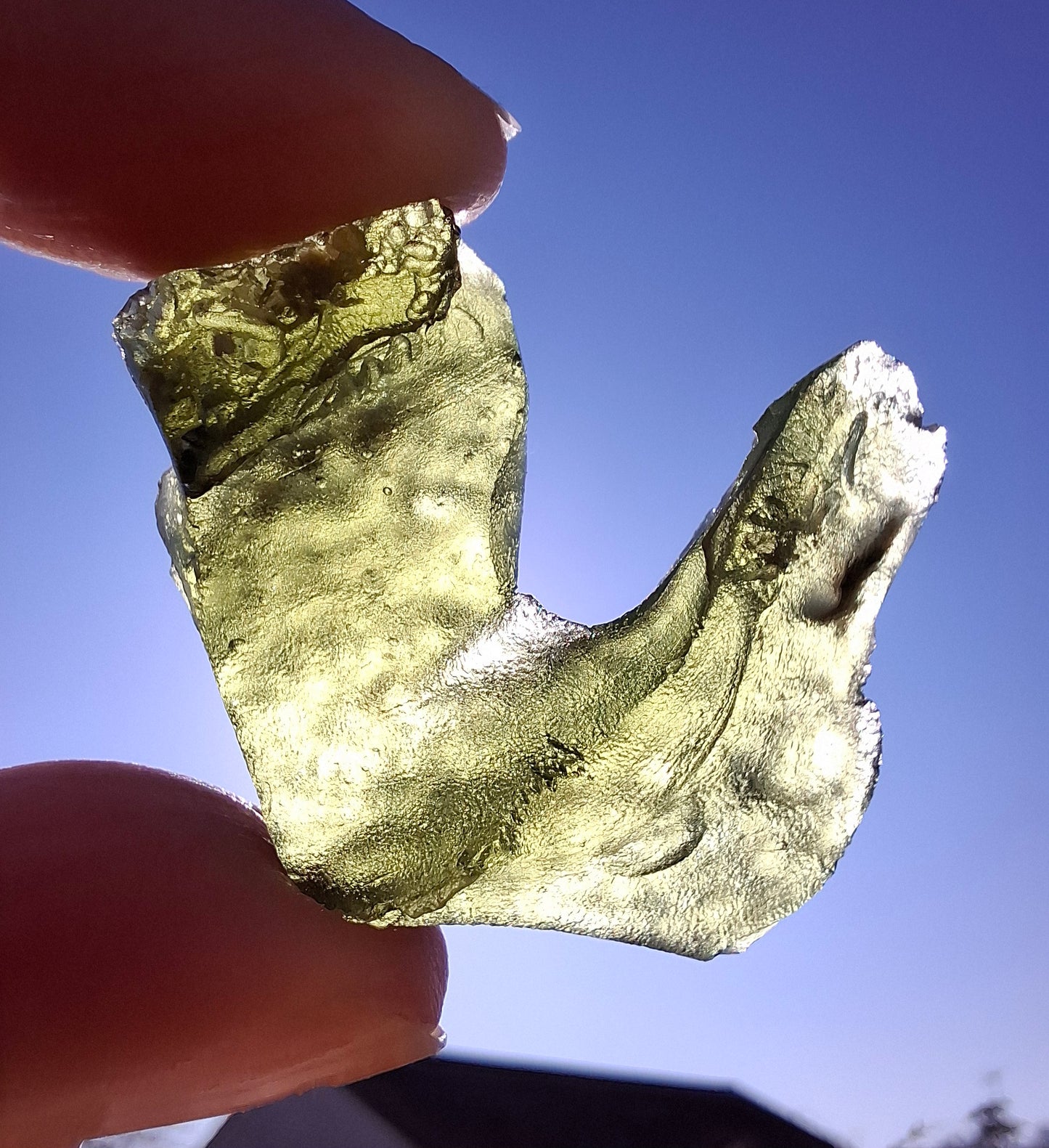 Moldavite Piece, NESMEN, 8.90g, Tektite (Ref: 1374)