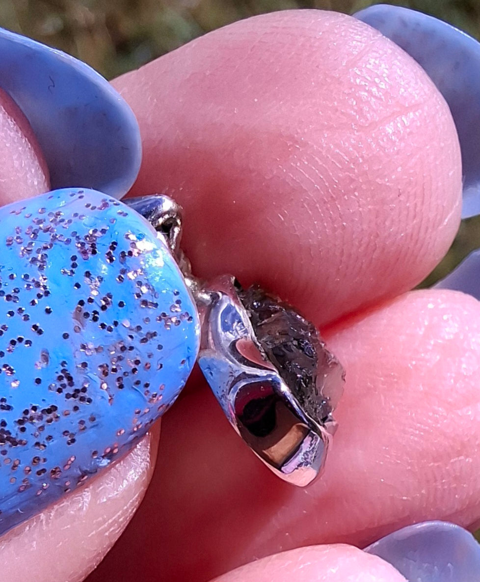 Moldavite Pendant, 925 Silver, Tektite (Ref: P68)