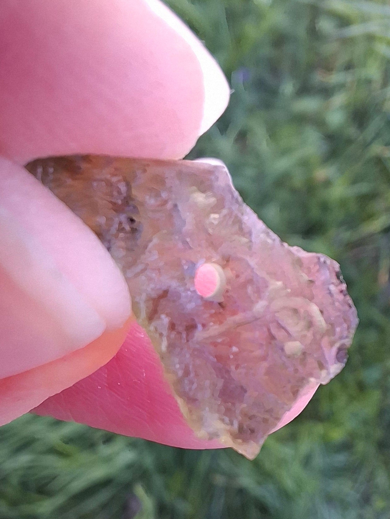 DRILLED, Moldavite Piece, 0.90g, Tektite (Ref: D14)