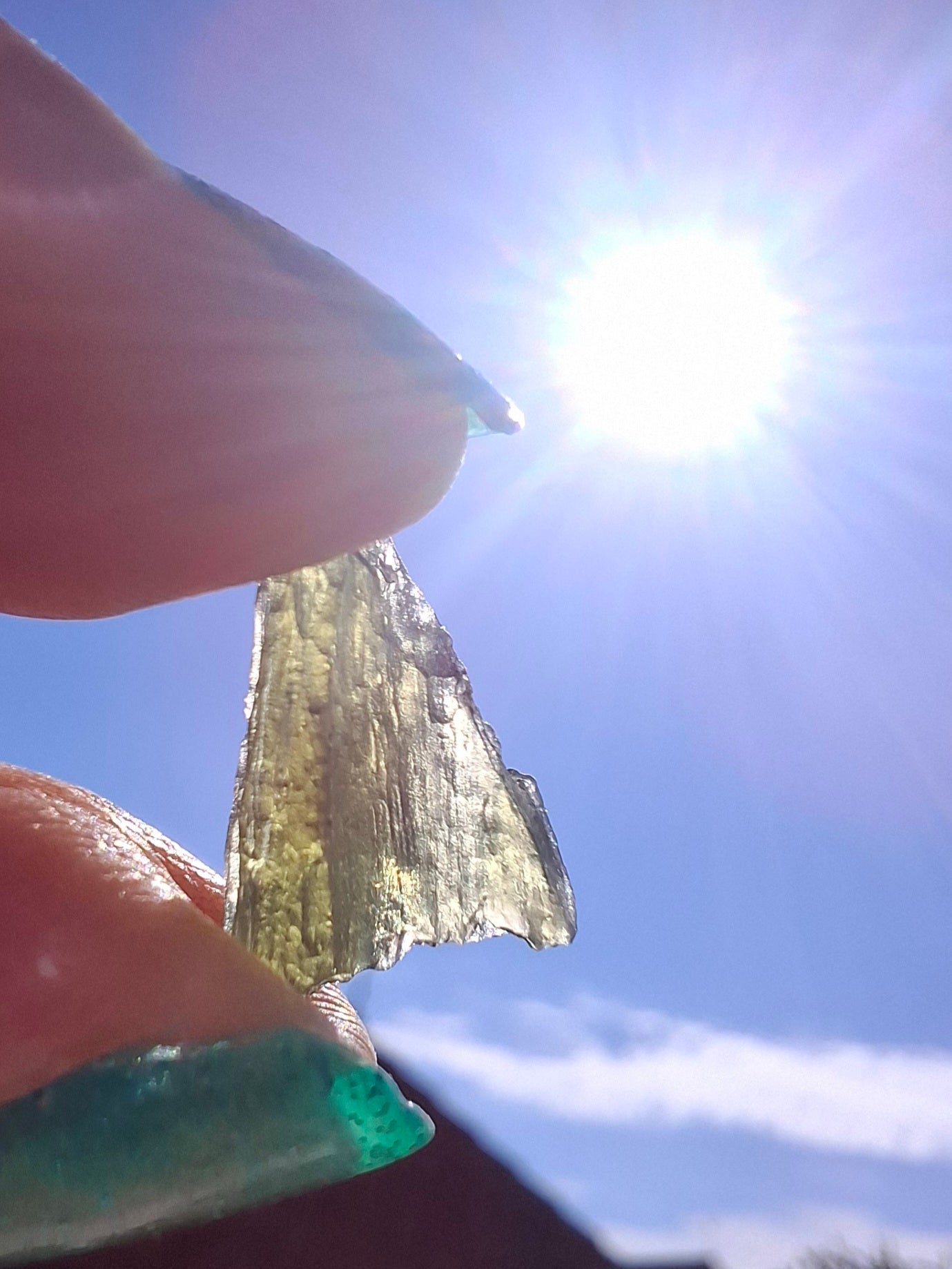 Moldavite Piece, 0.64g, Tektite (Ref: 1424)