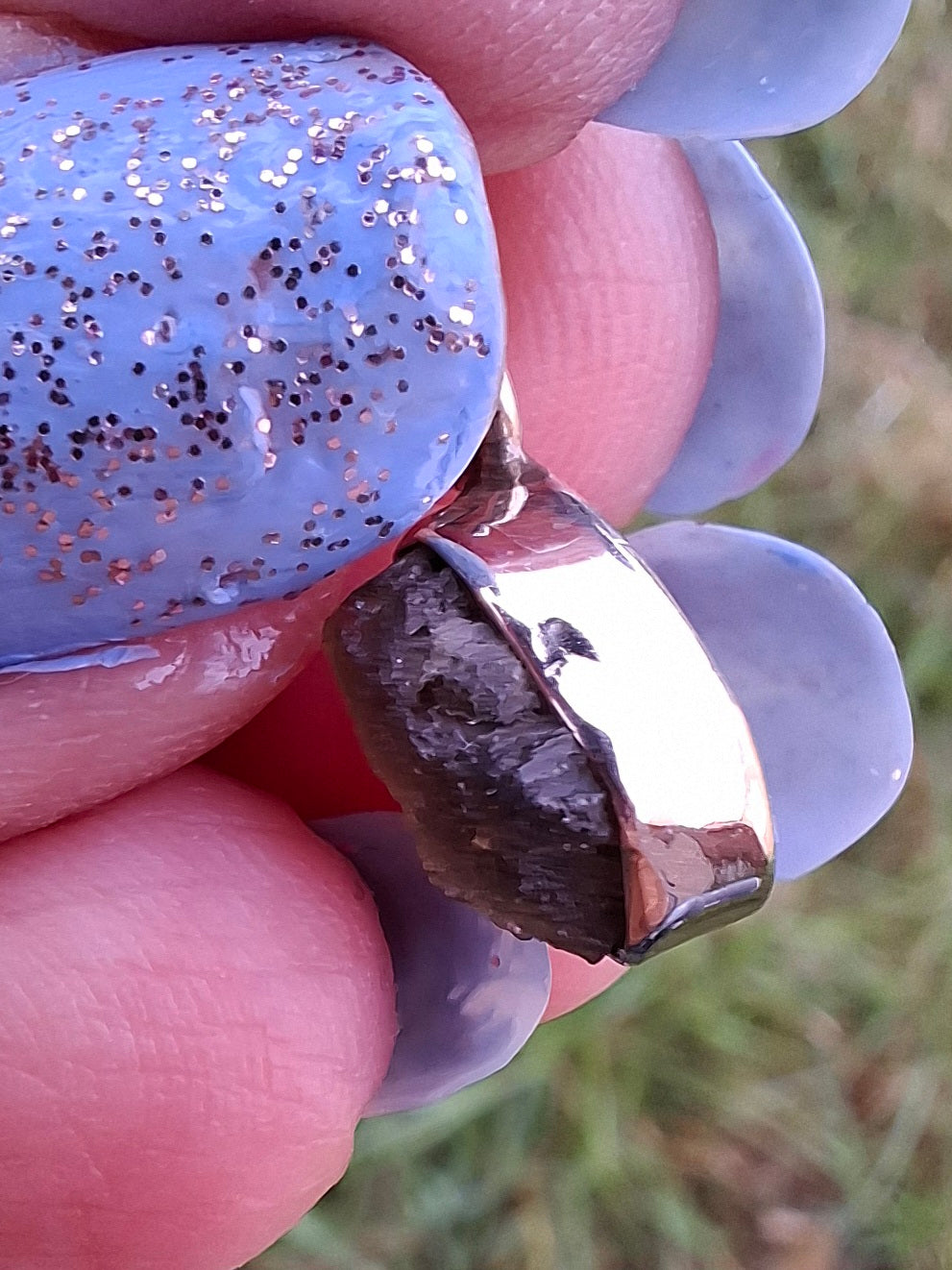 Moldavite Pendant, 925 Silver, Tektite (Ref: P58)