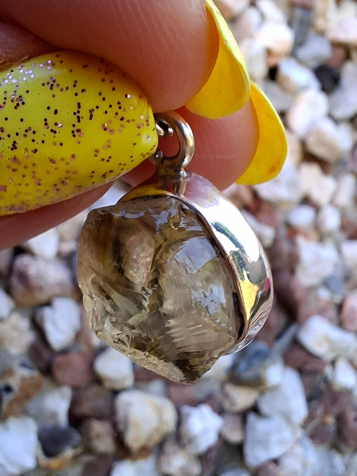Libyan Desert Glass Pendant, 925 Silver, Tektite (Ref: LP76)