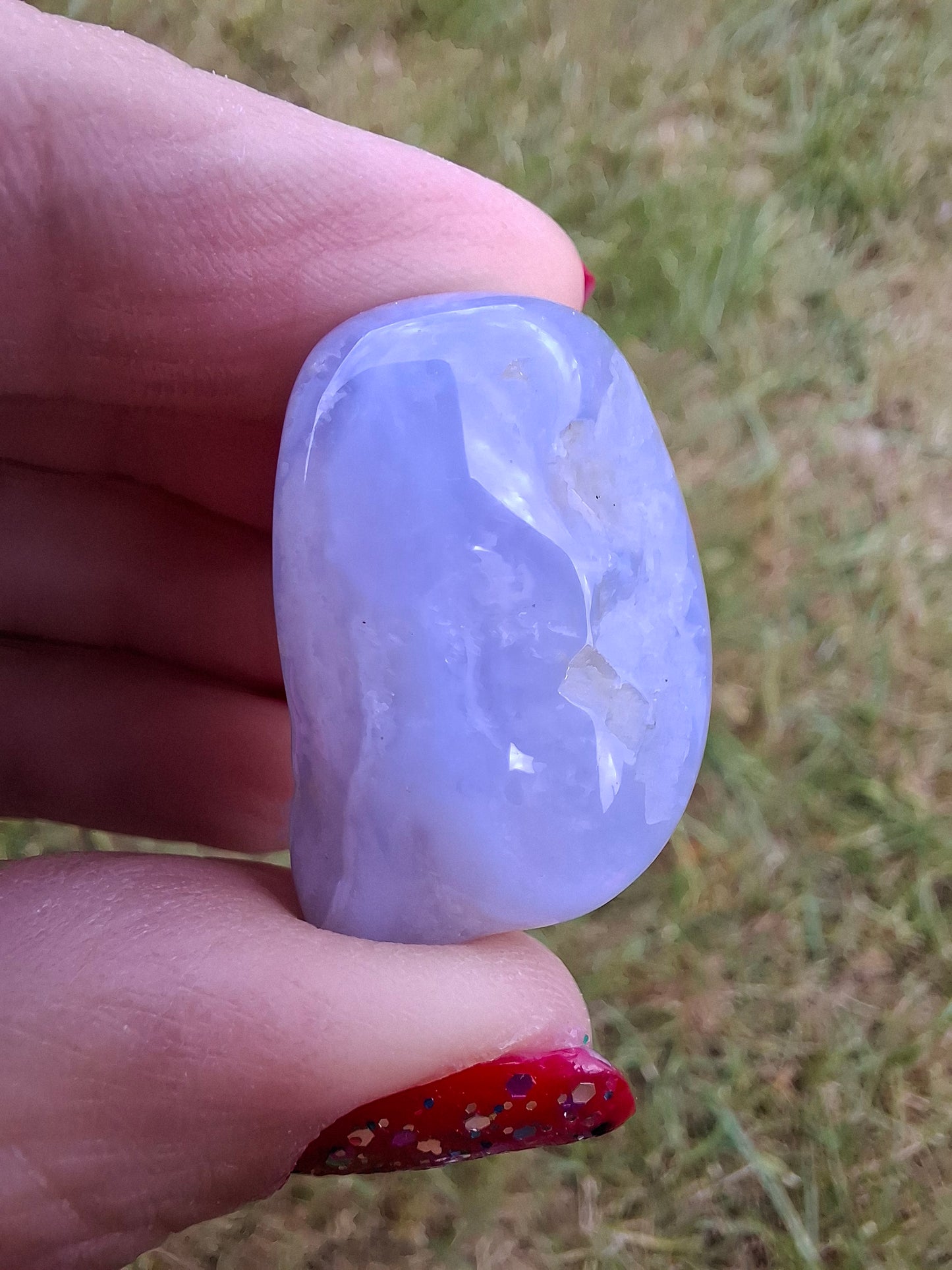 Blue Lace Agate, Tumble Stone, Crystal (Ref: T145)