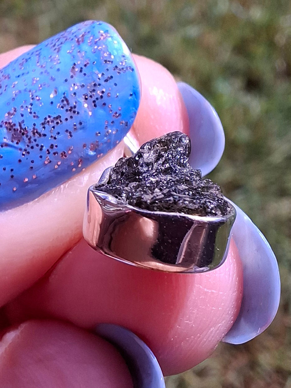 Moldavite Pendant, 925 Silver, Tektite (Ref: P64)