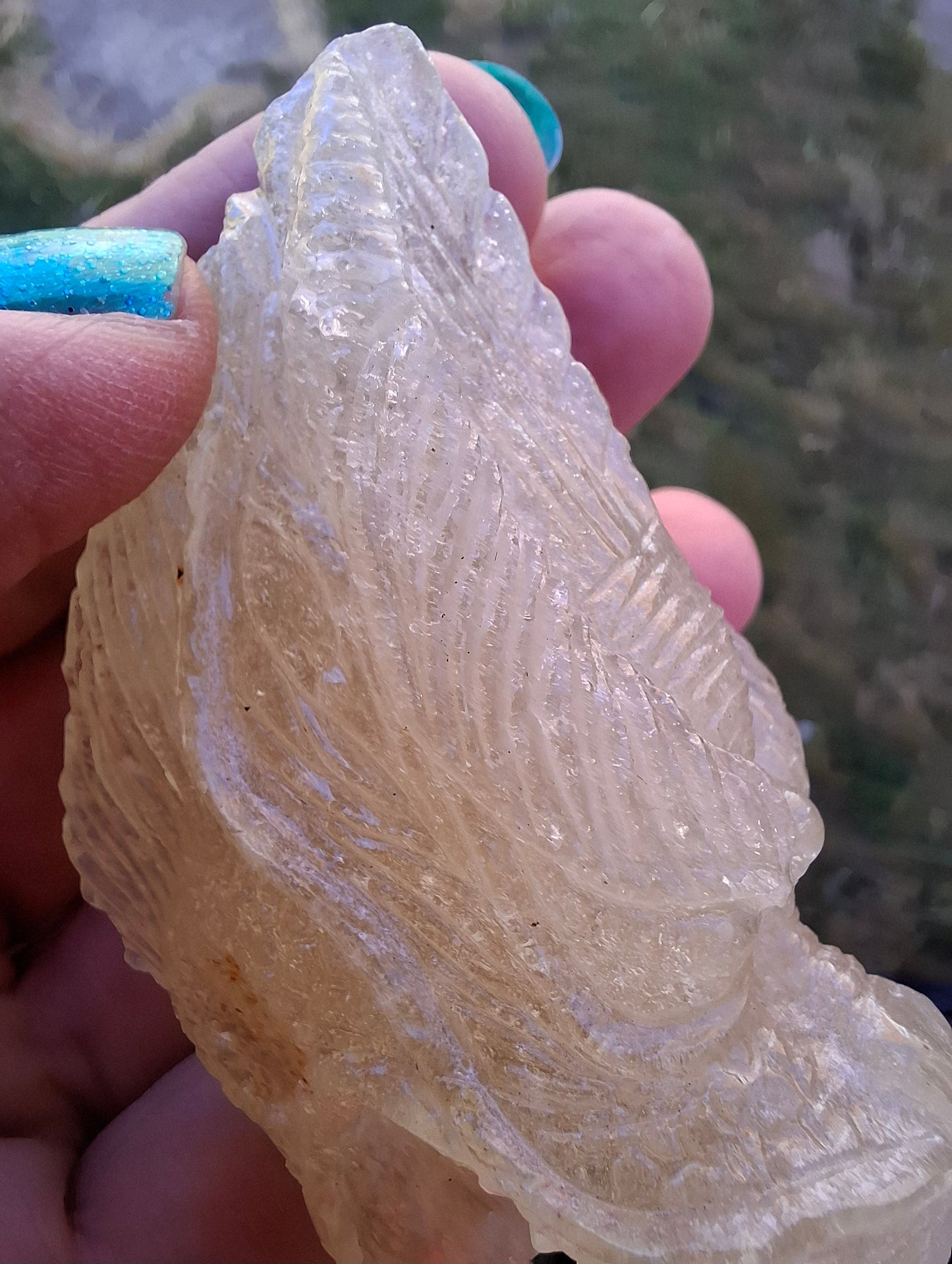 Libyan Desert Glass DRAGON HEAD Carving, 75.84g, Tektite (Ref: Dragon1)