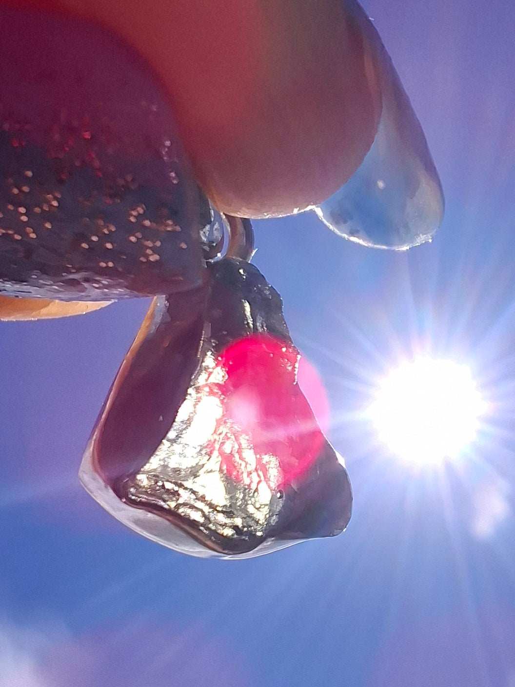 Moldavite Pendant, 925 Silver, Tektite (Ref: P74)