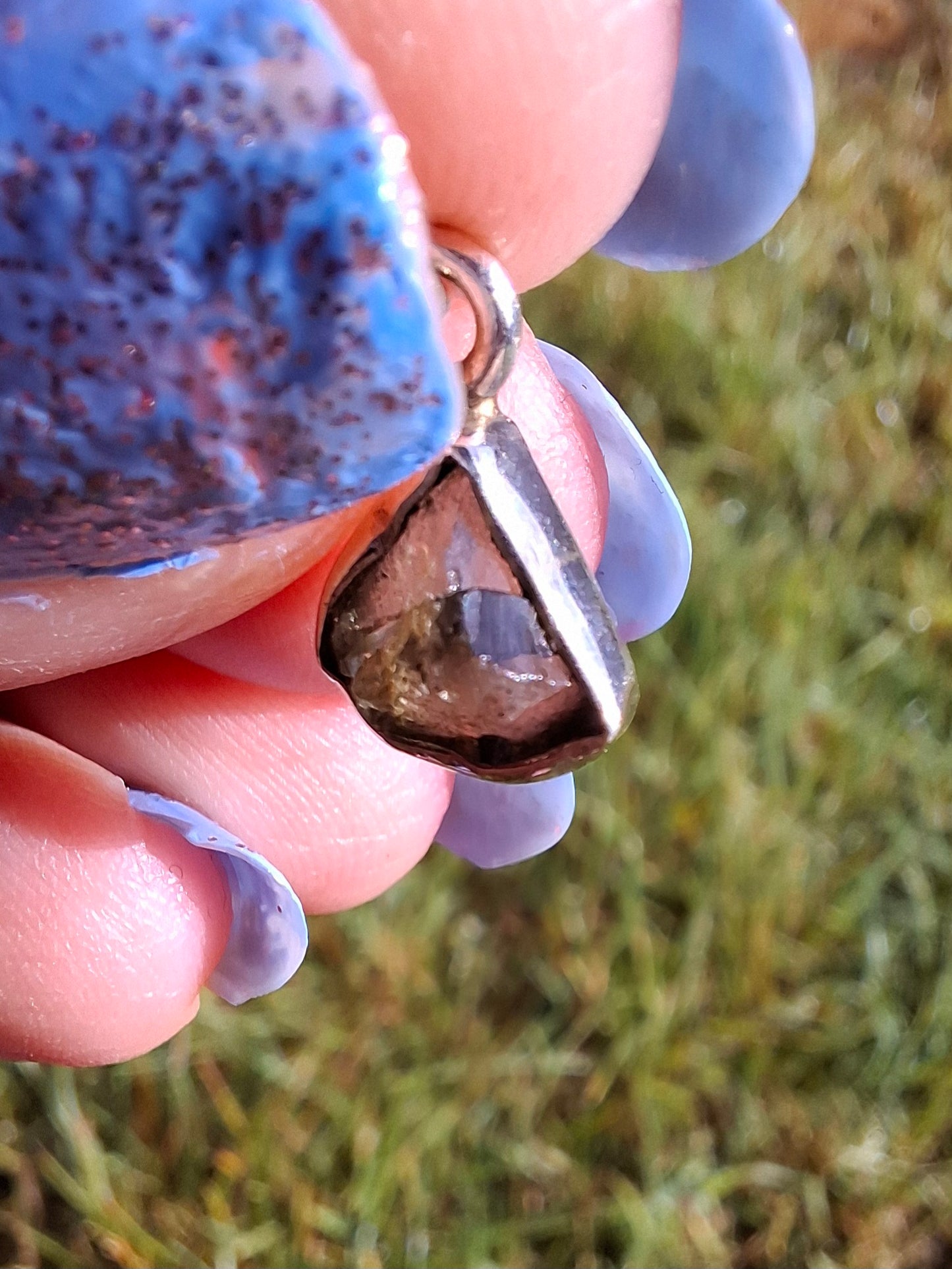 Moldavite Pendant, 925 Silver, Tektite (Ref: P38)
