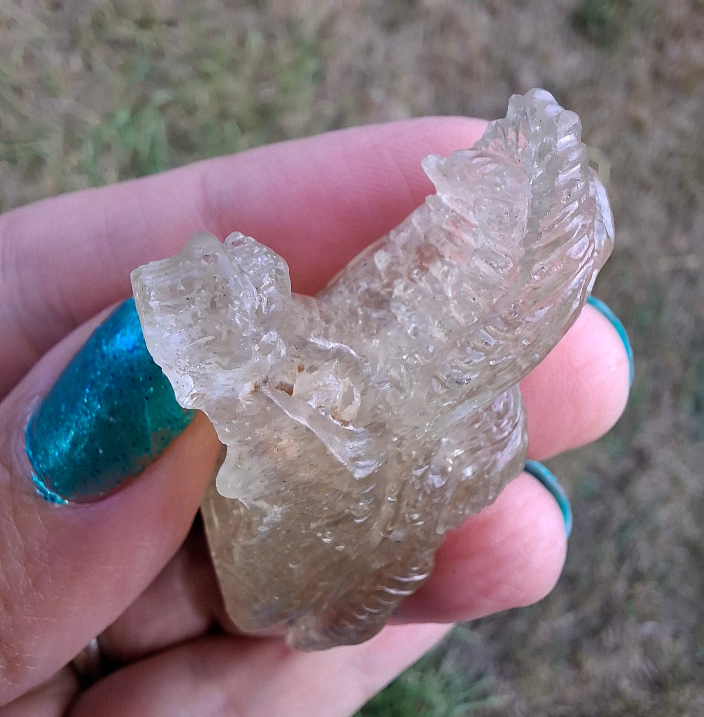 Libyan Desert Glass DRAGON HEAD carving, 22.42g, Tektite (Ref: Dragon 2)