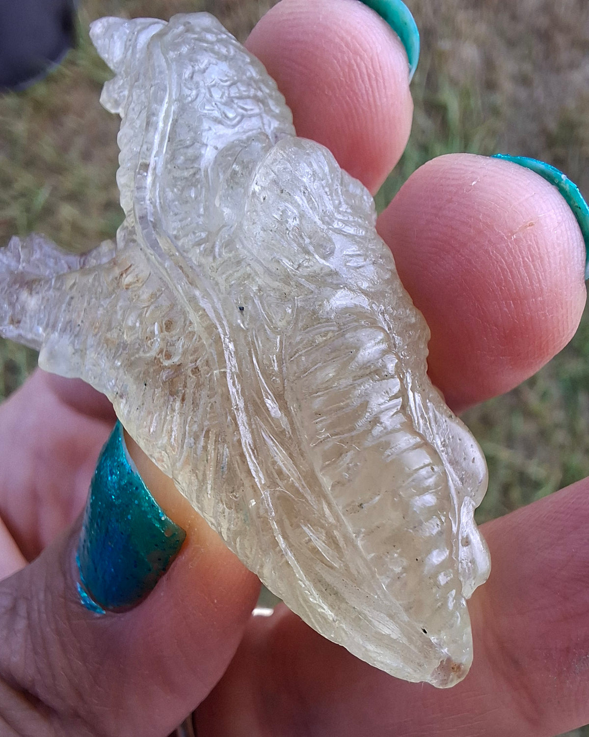 Libyan Desert Glass DRAGON HEAD carving, 22.42g, Tektite (Ref: Dragon 2)
