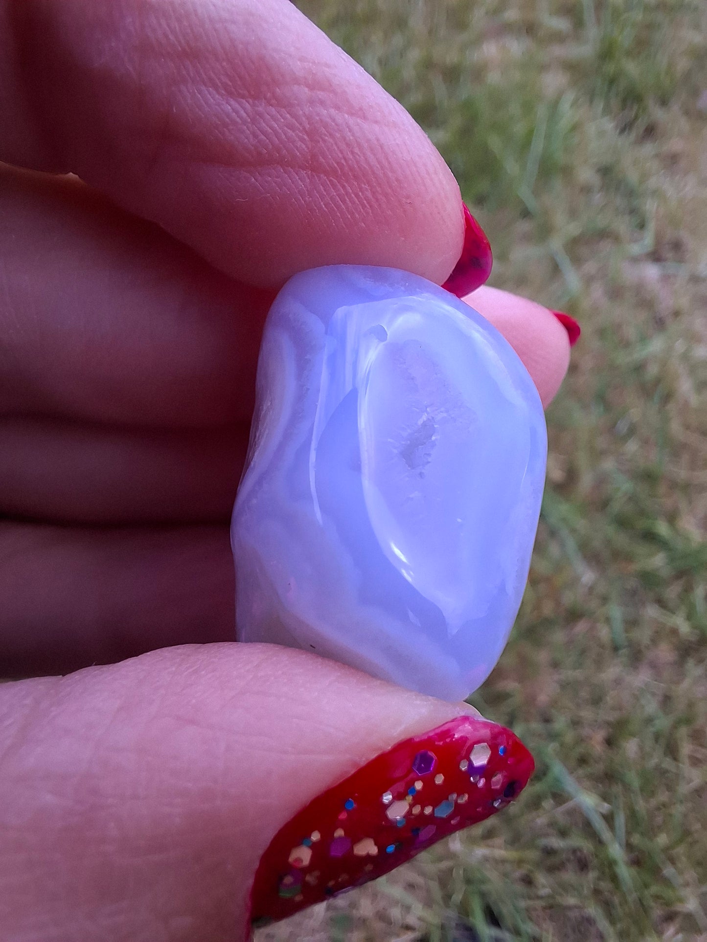 Blue Lace Agate, Tumble Stone, Crystal (Ref: T140)