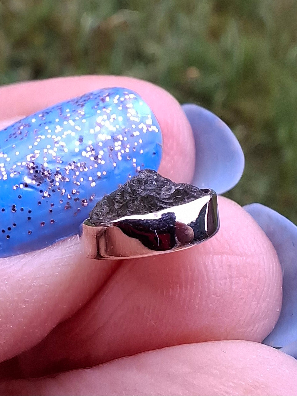 Moldavite Pendant, 925 Silver, Tektite (Ref: P69)