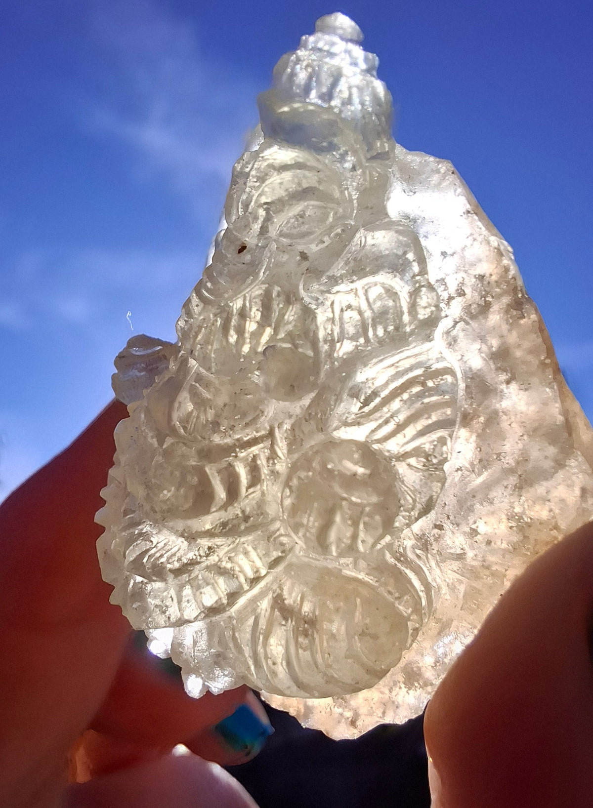 Libyan Desert Glass GANESHA carving, 20.76g, Tektite (Ref: Ganesha4)