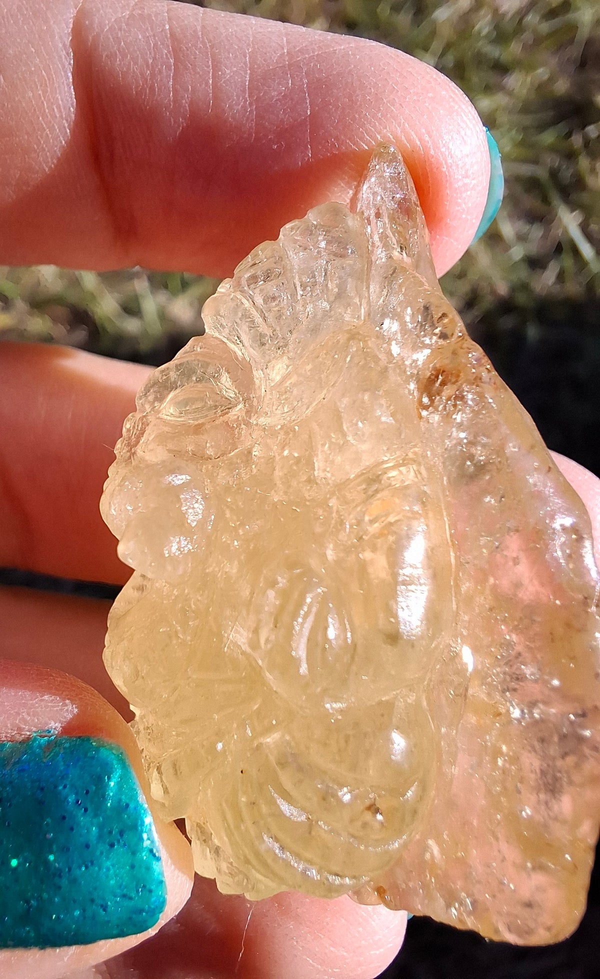 Libyan Desert Glass GANESHA carving, 18.39g, Tektite (Ref: Ganesha3)