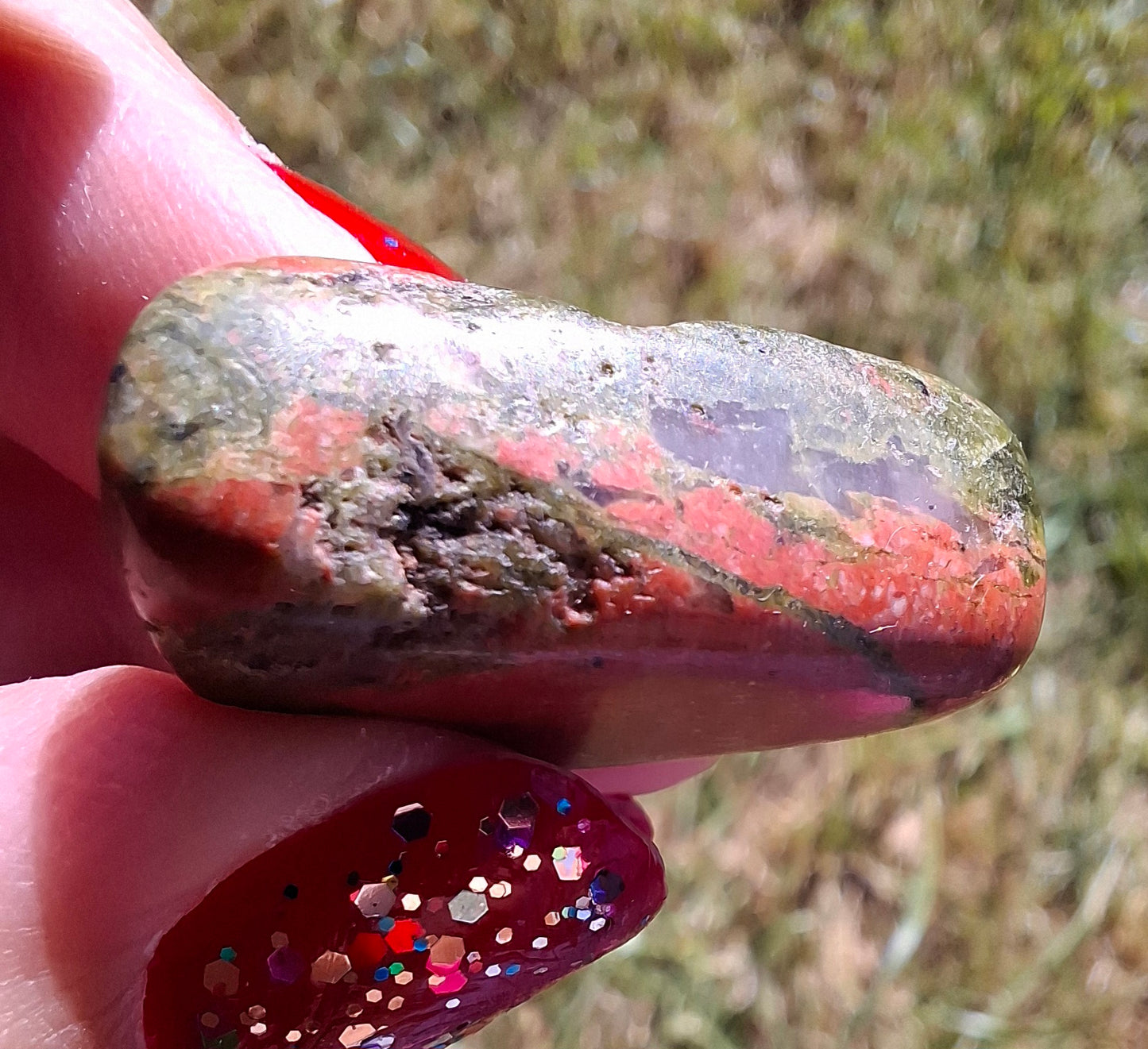 Unakite, Tumble Stone, Crystal (Ref: T181)