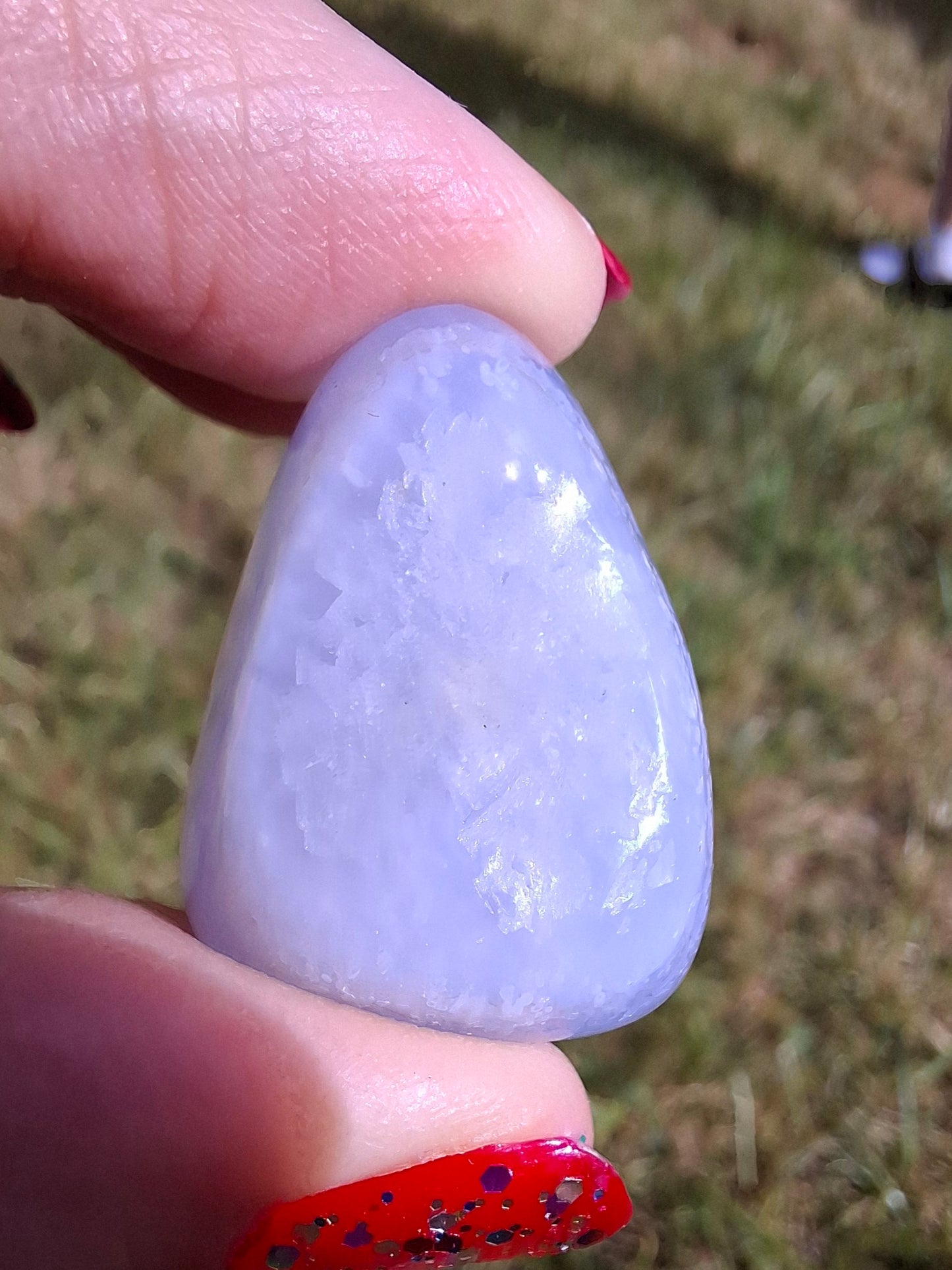 Blue Lace Agate, Tumble Stone, Crystal (Ref: T146)