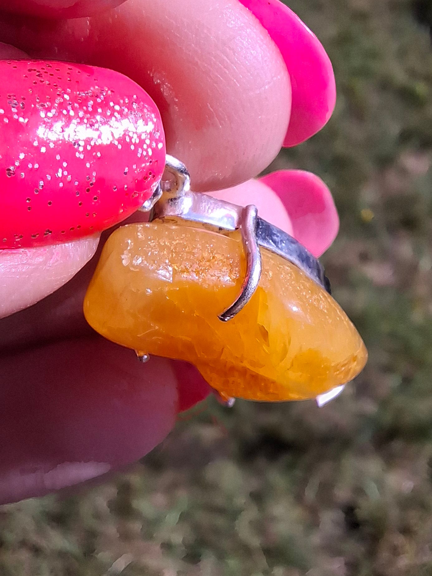 Baltic Amber Pendant, 925 Silver, Fossil (Ref: AP7)