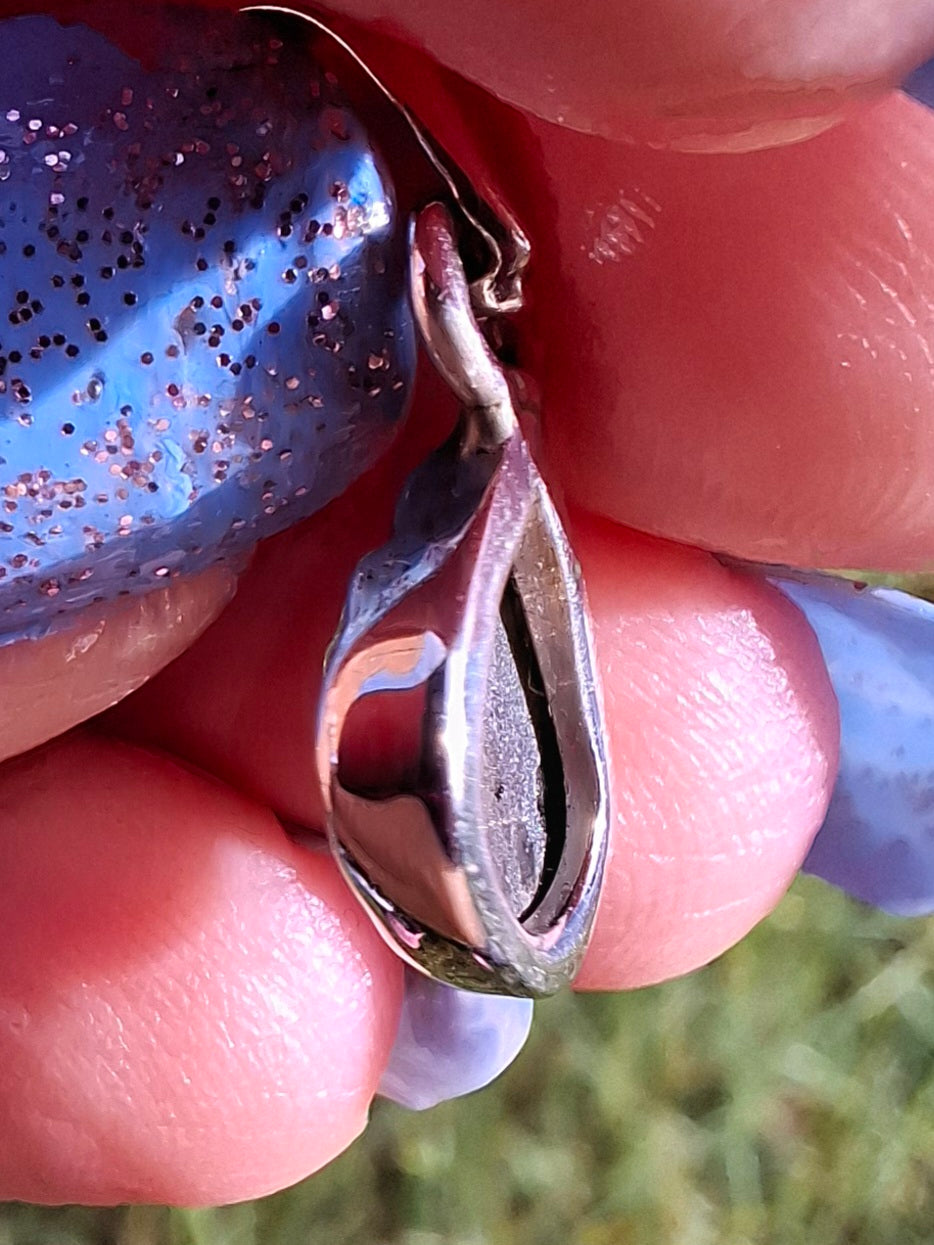 Moldavite Pendant, 925 Silver, Tektite (Ref: P63)