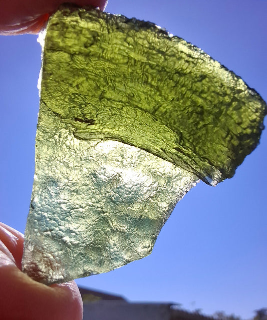 Moldavite Piece, SLAVCE, 13.52g, Tektite (Ref: 1178)