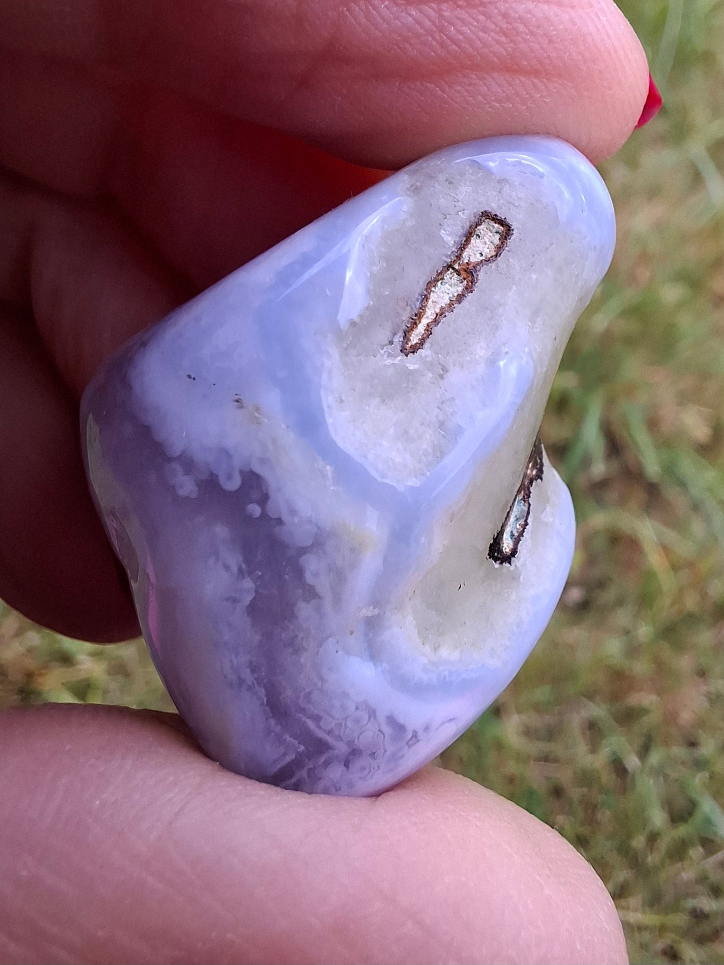 Blue Lace Agate, Tumble Stone, Crystal (Ref: T141)