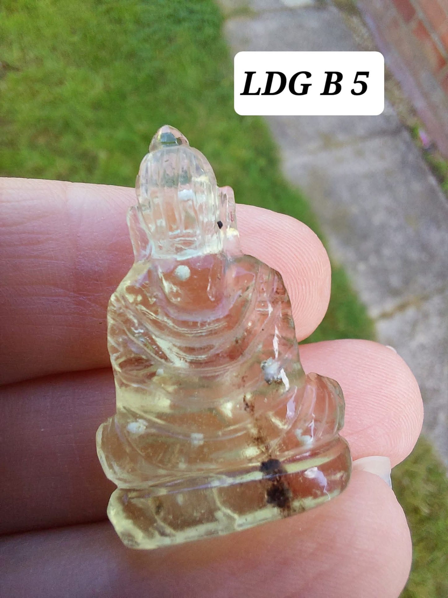 Libyan Desert Glass BUDDHA Carving, 4.61g, Tektite (Ref: LDG B5)