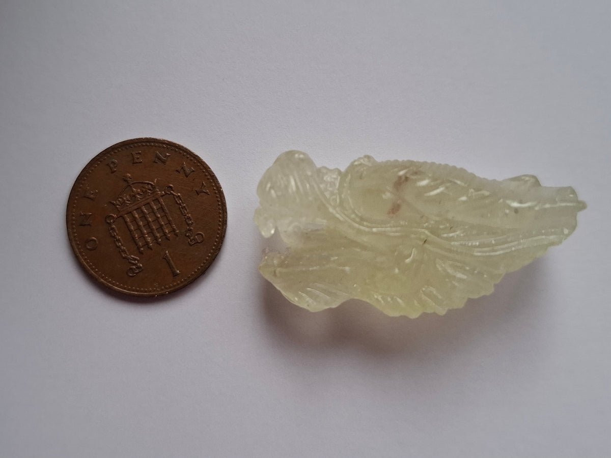 Libyan Desert Glass DRAGON HEAD carving, 9.66g, Tektite (Ref: Dragon 3)