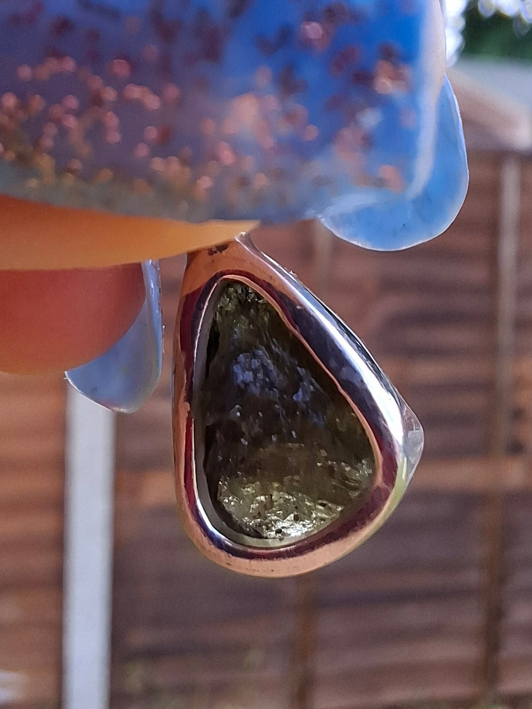 Moldavite Pendant, 925 Silver, Tektite (Ref: P64)