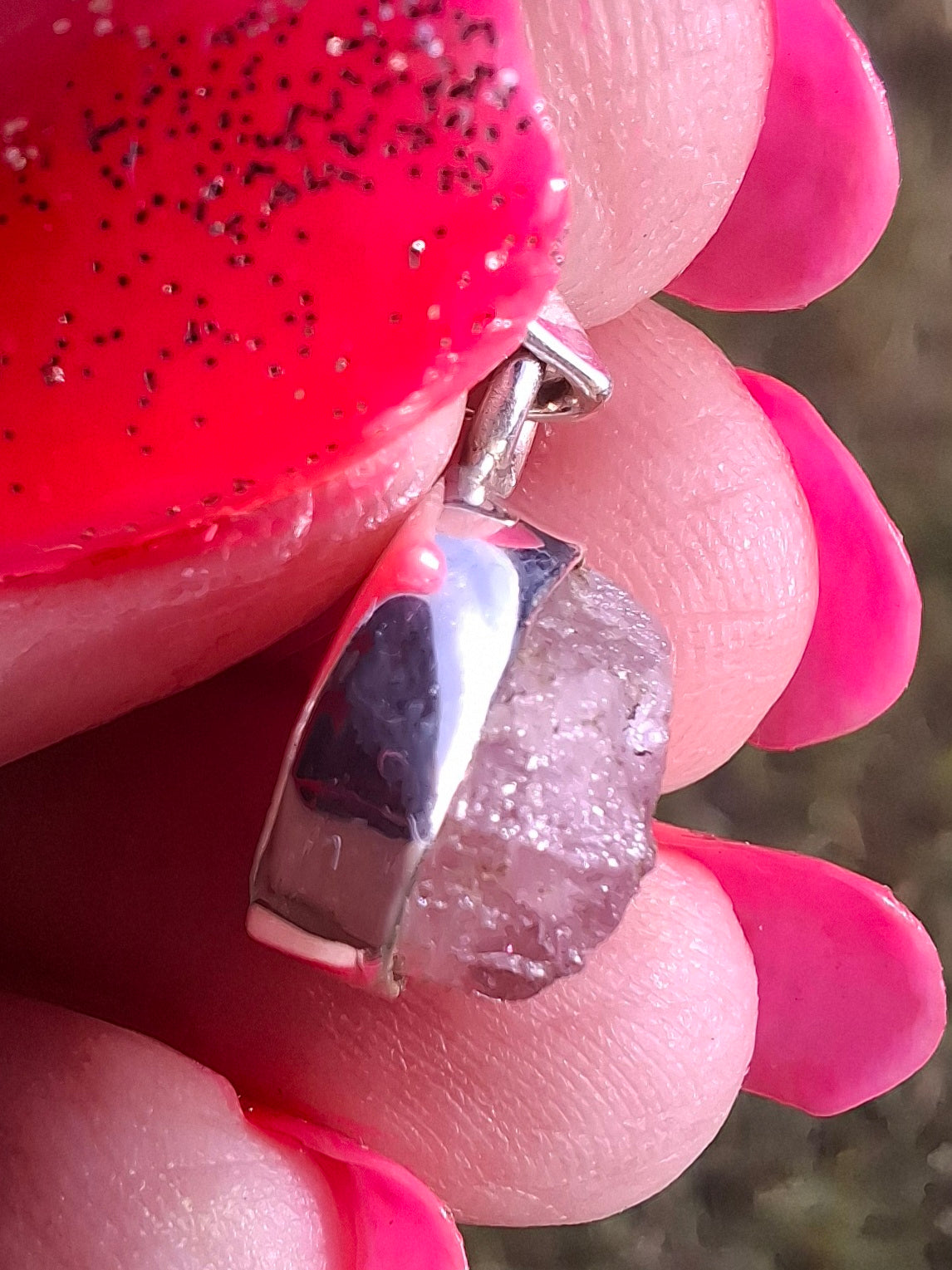 Pink Tourmaline Pendant, 925 Silver, Crystal (Ref: PT90)