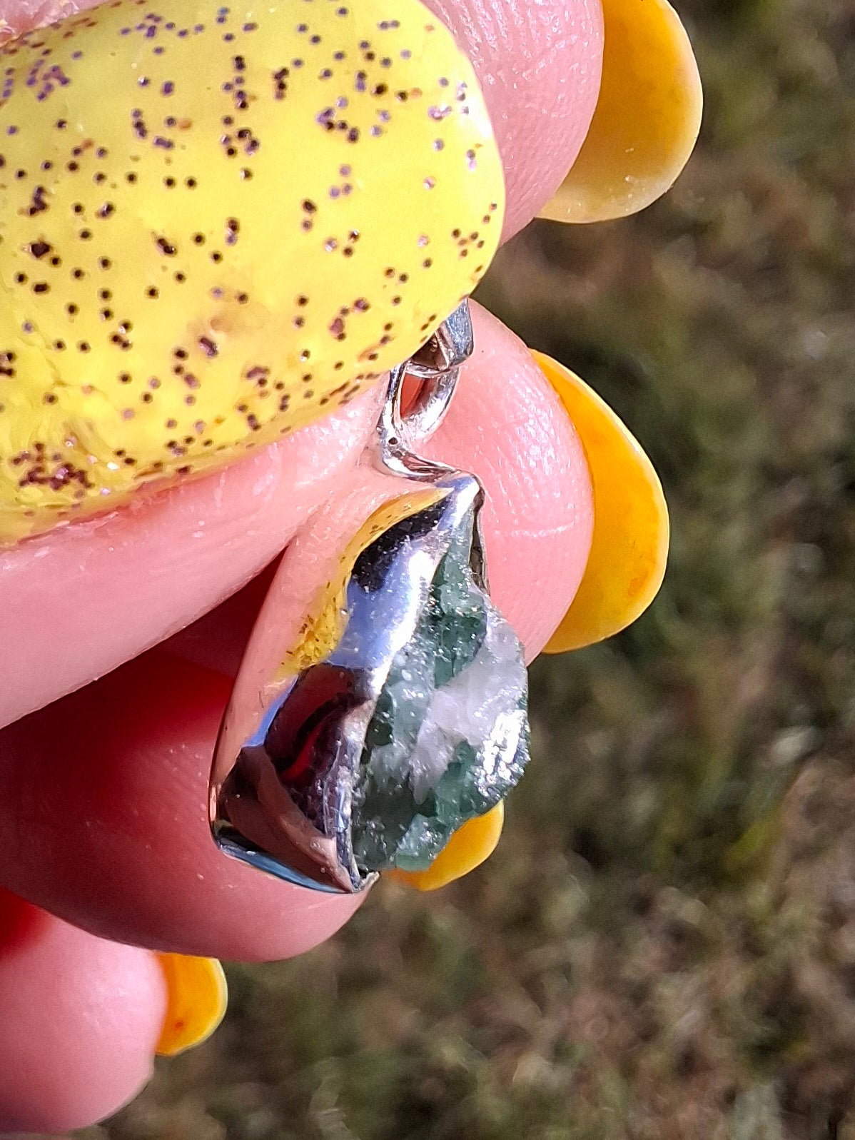 Green Tourmaline Pendant, 925 Silver, Crystal (Ref: GT19)