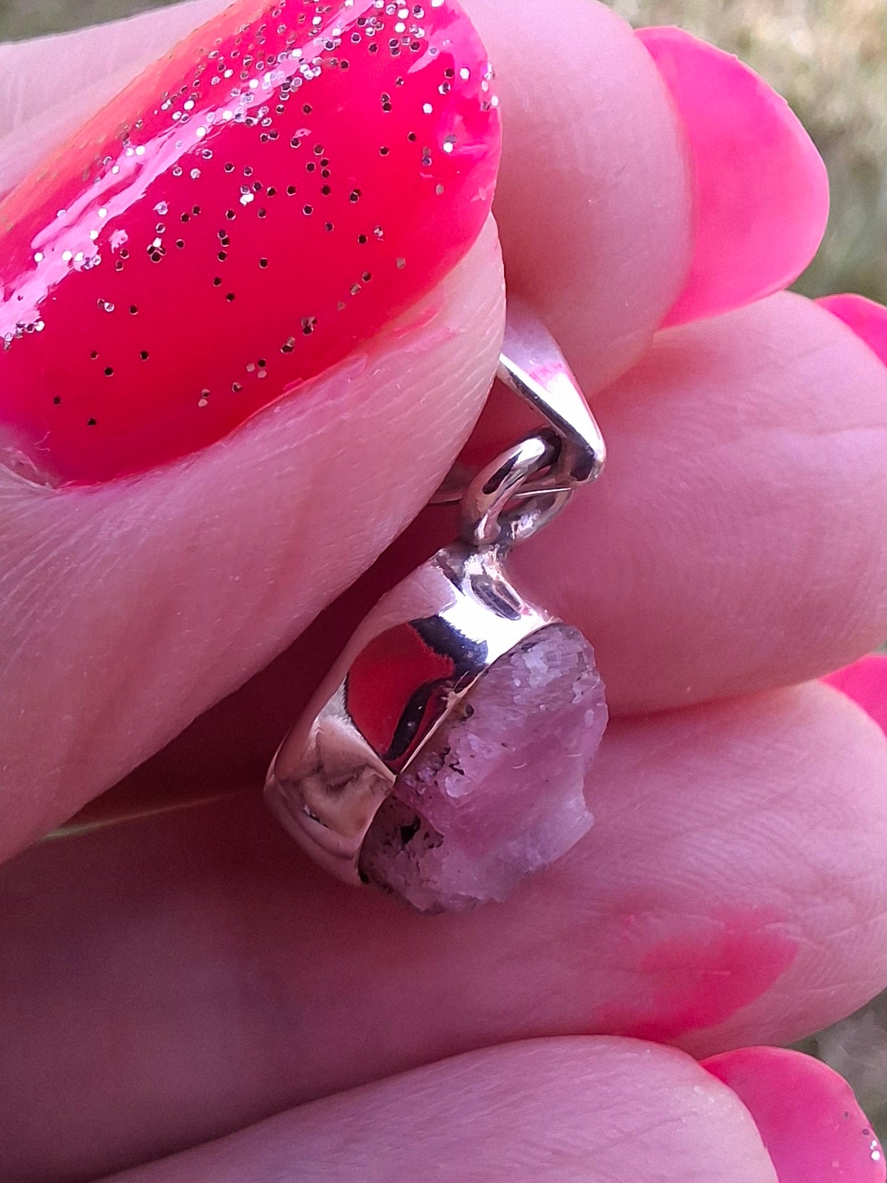 Pink Tourmaline Pendant, 925 Silver, Crystal (Ref: PT71)
