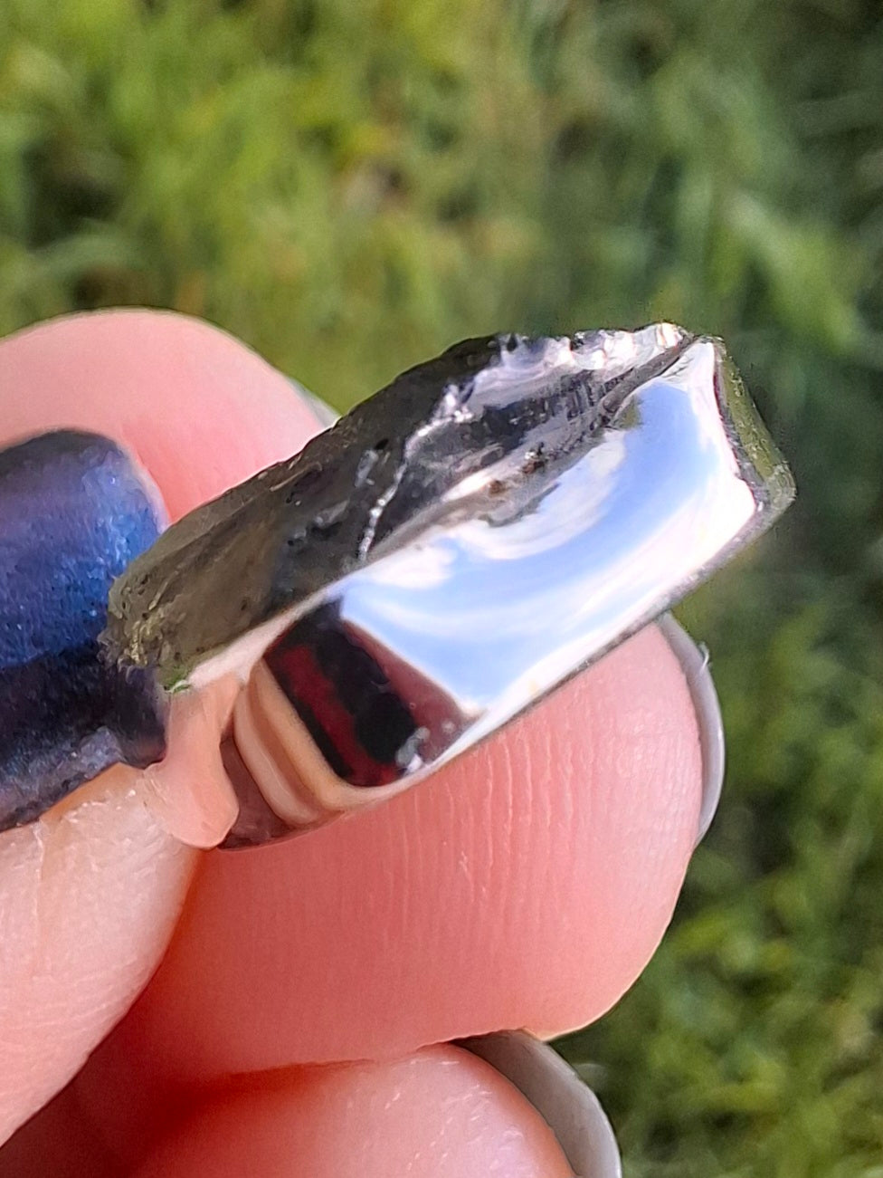 Moldavite Pendant, 925 Silver, Tektite (Ref: P9)