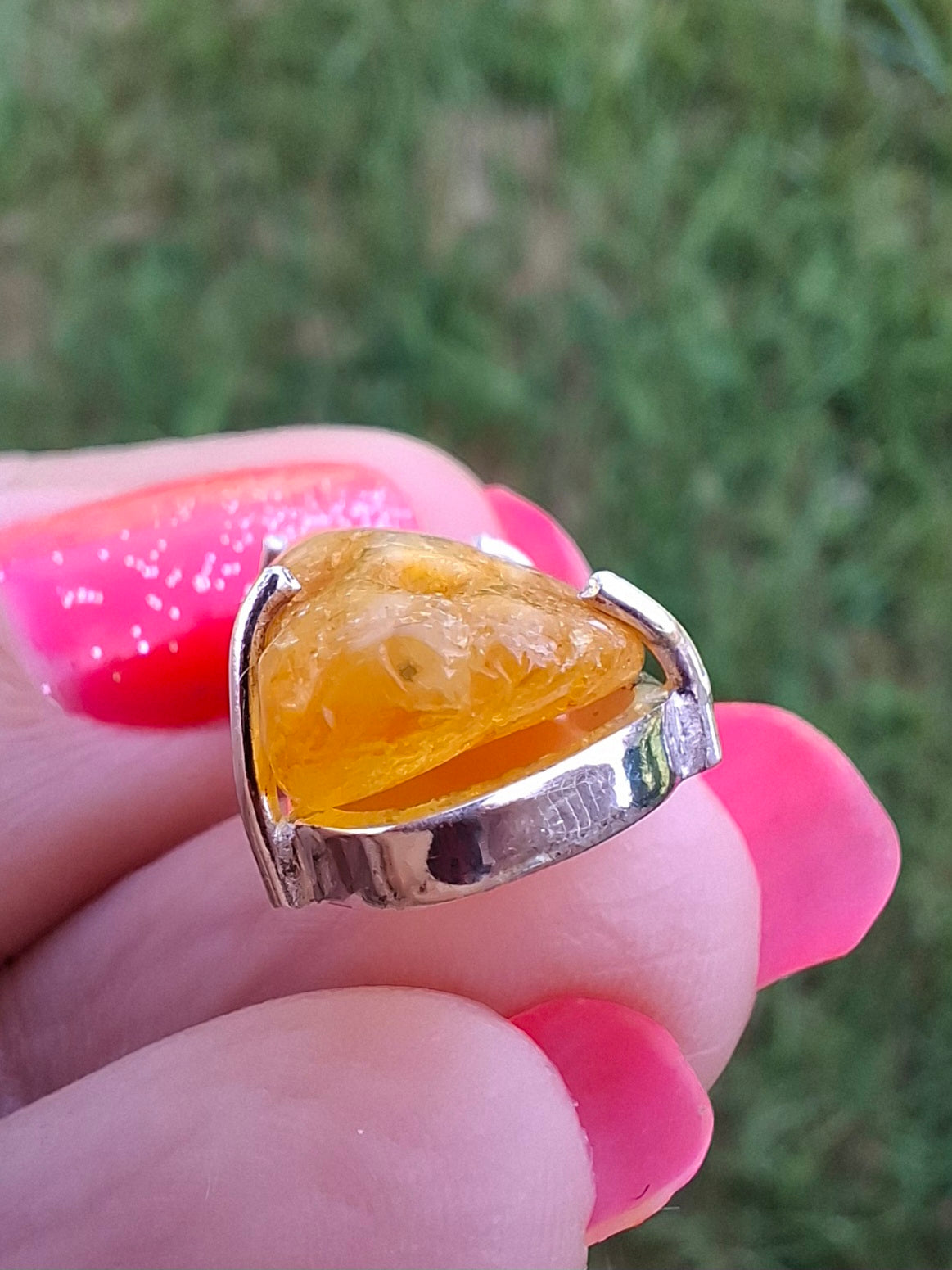 Baltic Amber Pendant, 925 Silver, Fossil (Ref: AP2)