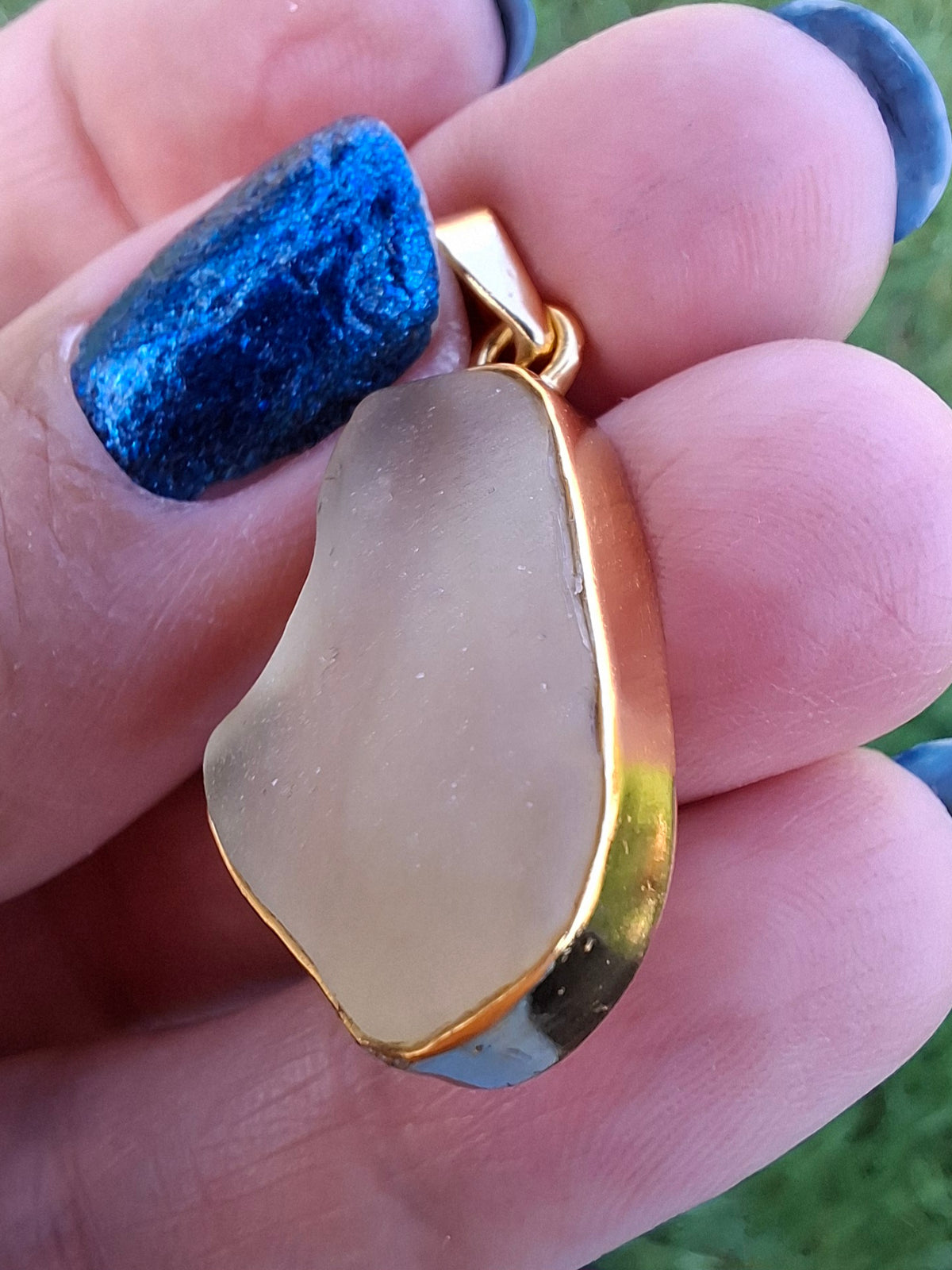 Libyan Desert Glass Pendant, 14K GOLD Plated, Tektite (Ref: LP120)