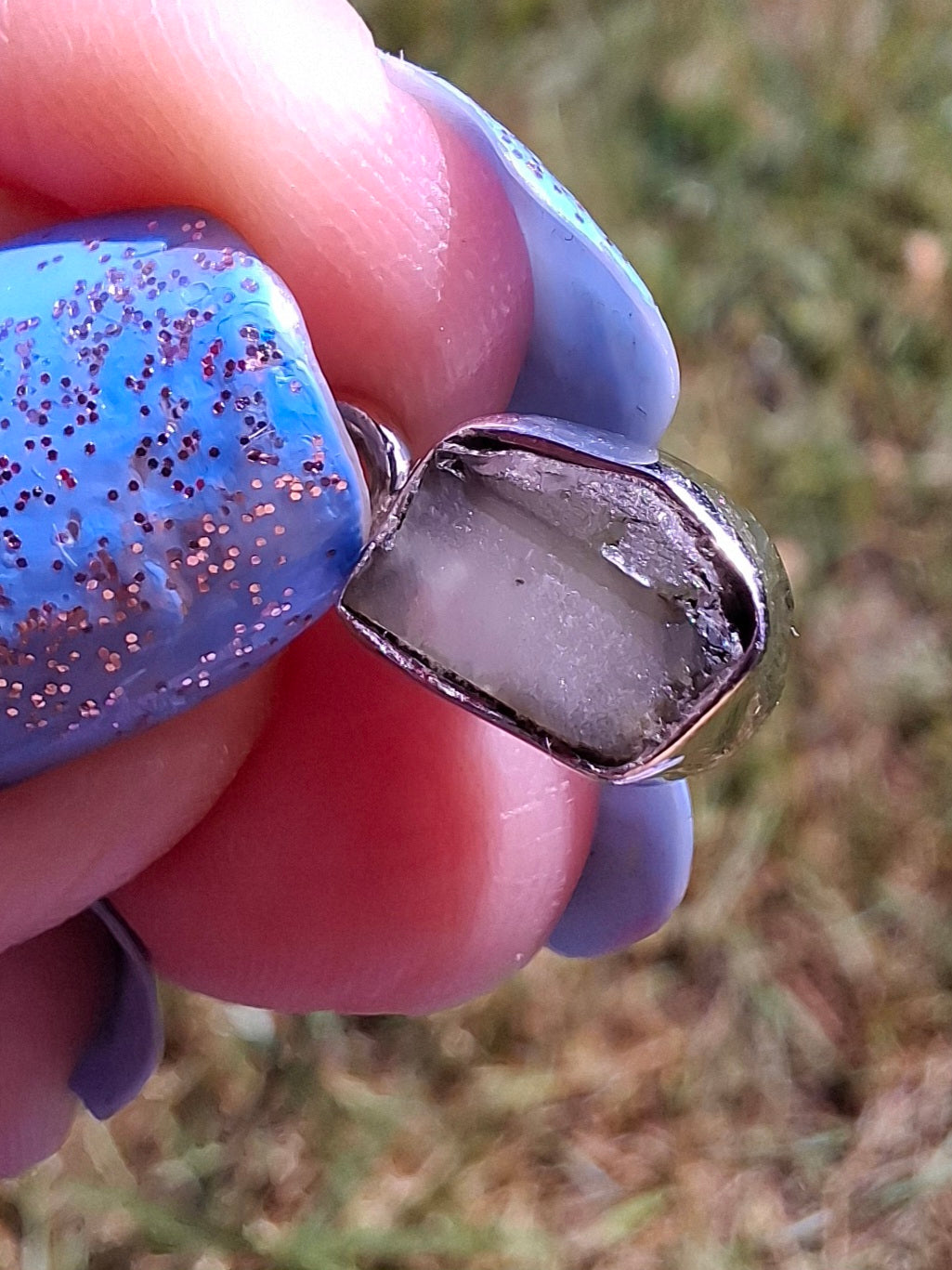 Moldavite Pendant, 925 Silver, Tektite (Ref: P80)